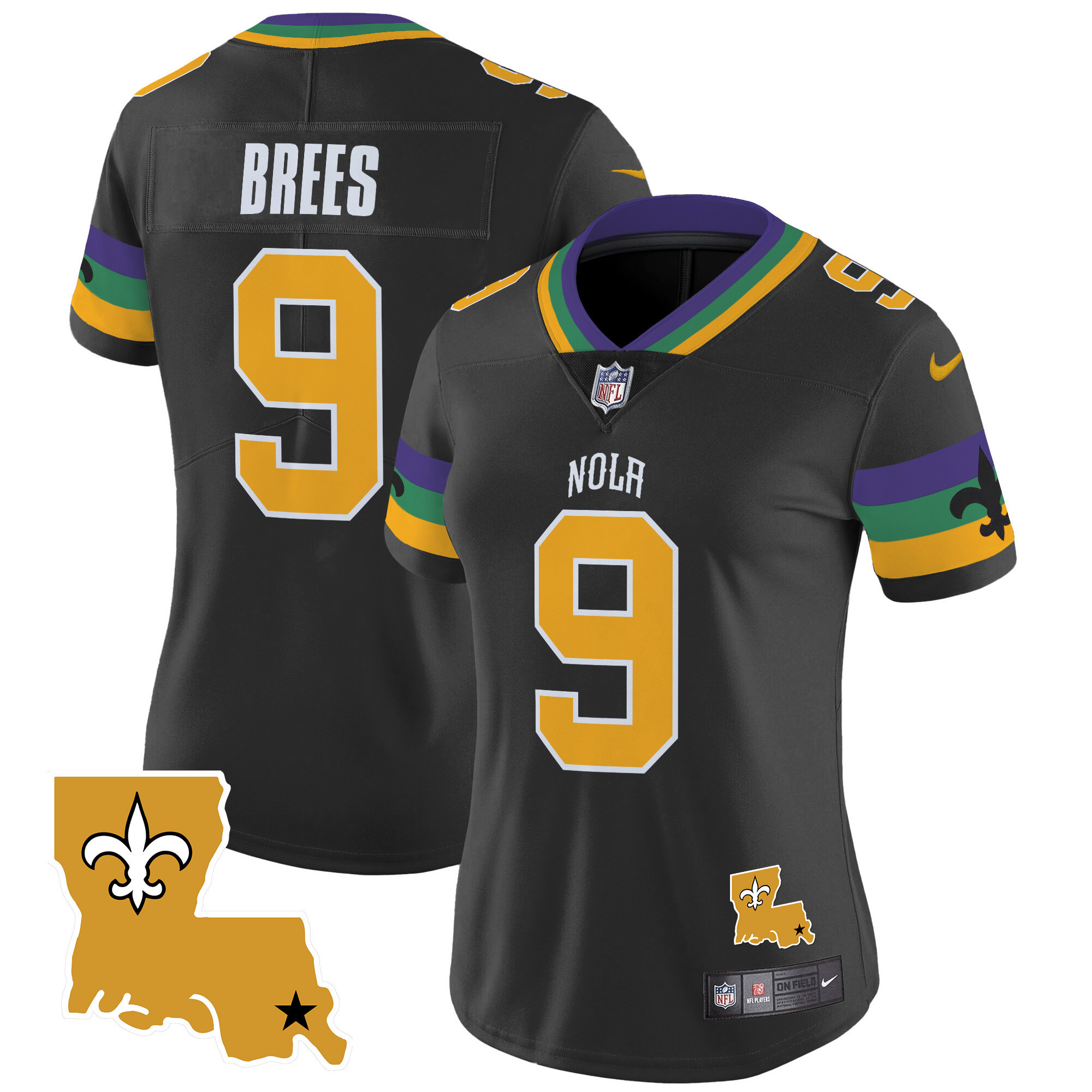 Drew Brees Women's New Orleans Saints 2024 New Orleans City Vapor Limited Black Jersey - All Stitched
