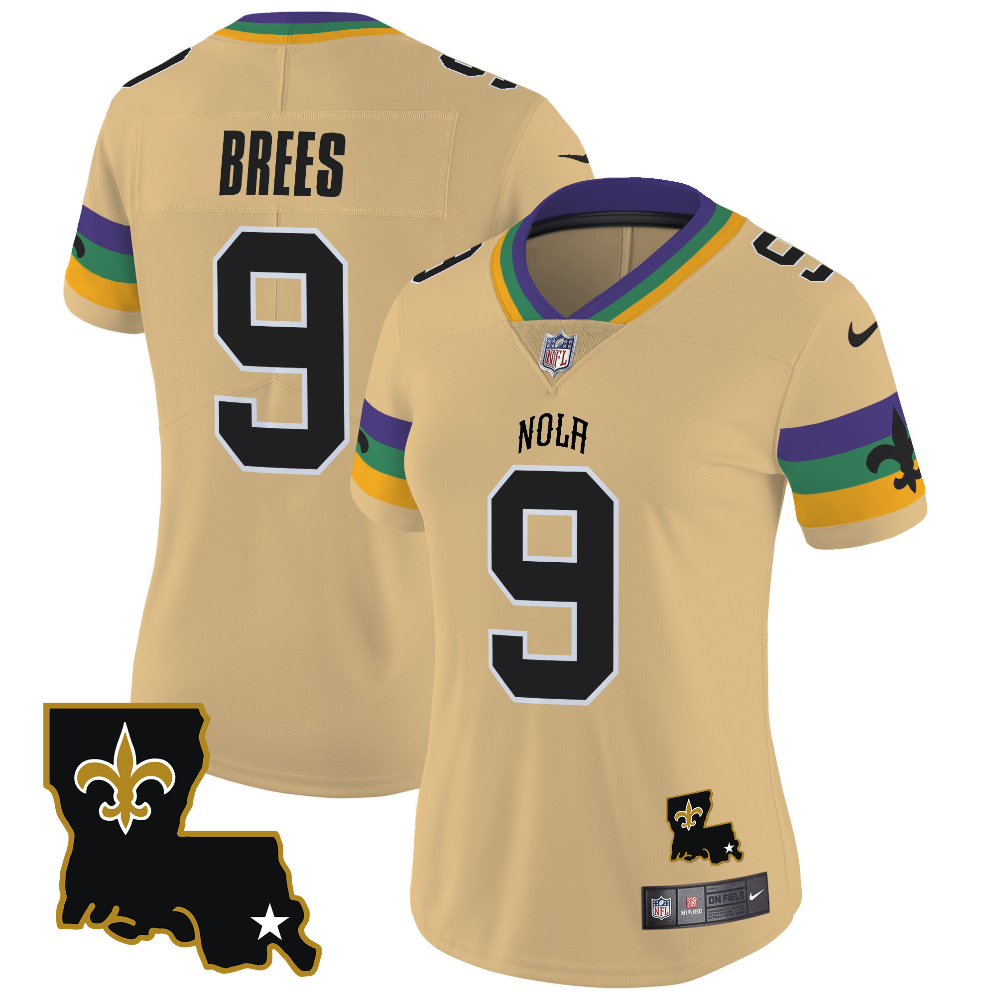 Drew Brees Women's New Orleans Saints 2024 New Orleans City Vapor Limited Gold Jersey - All Stitched