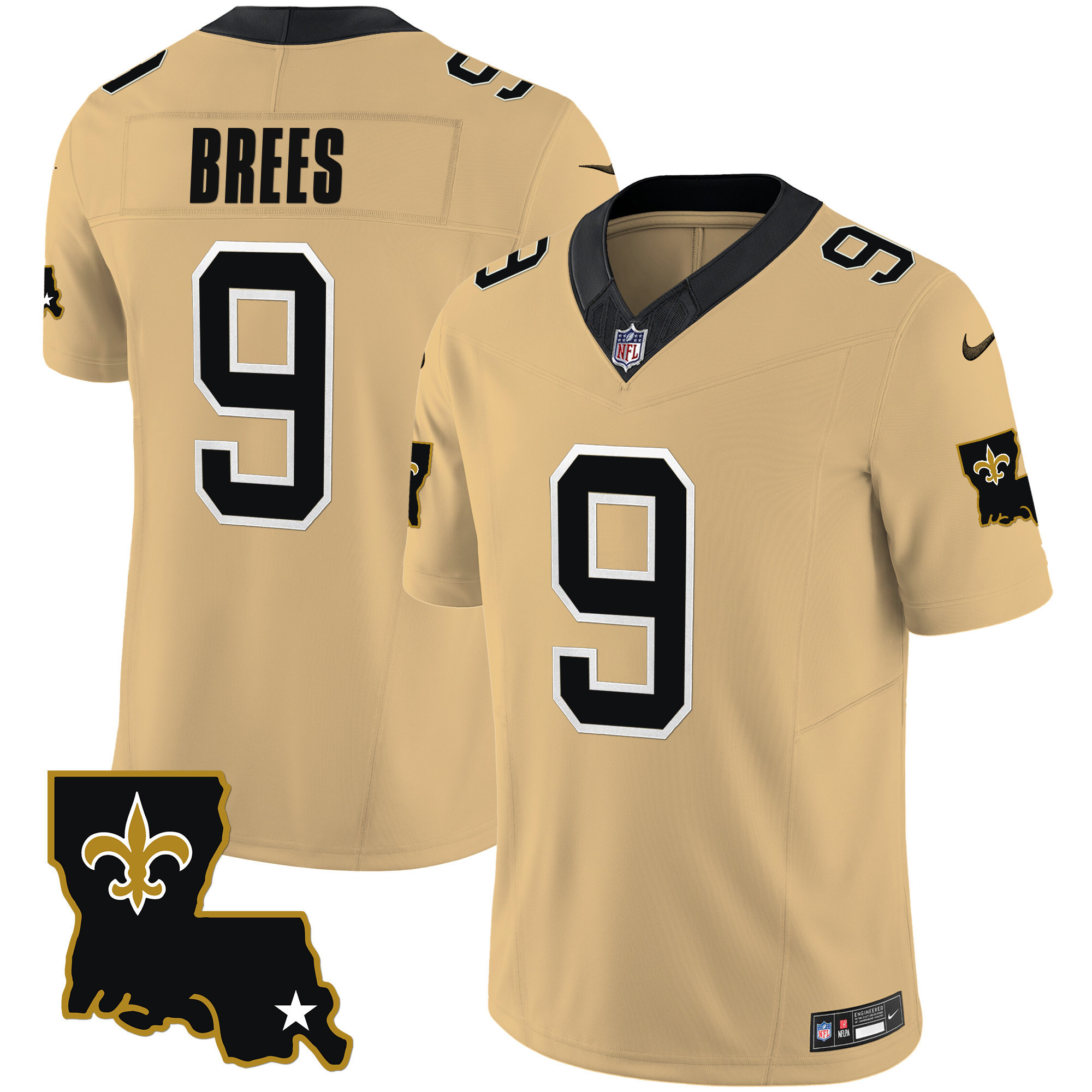 Drew Brees Youth's New Orleans Saints 1987 Legacy Vapor Gold Jersey - All Stitched
