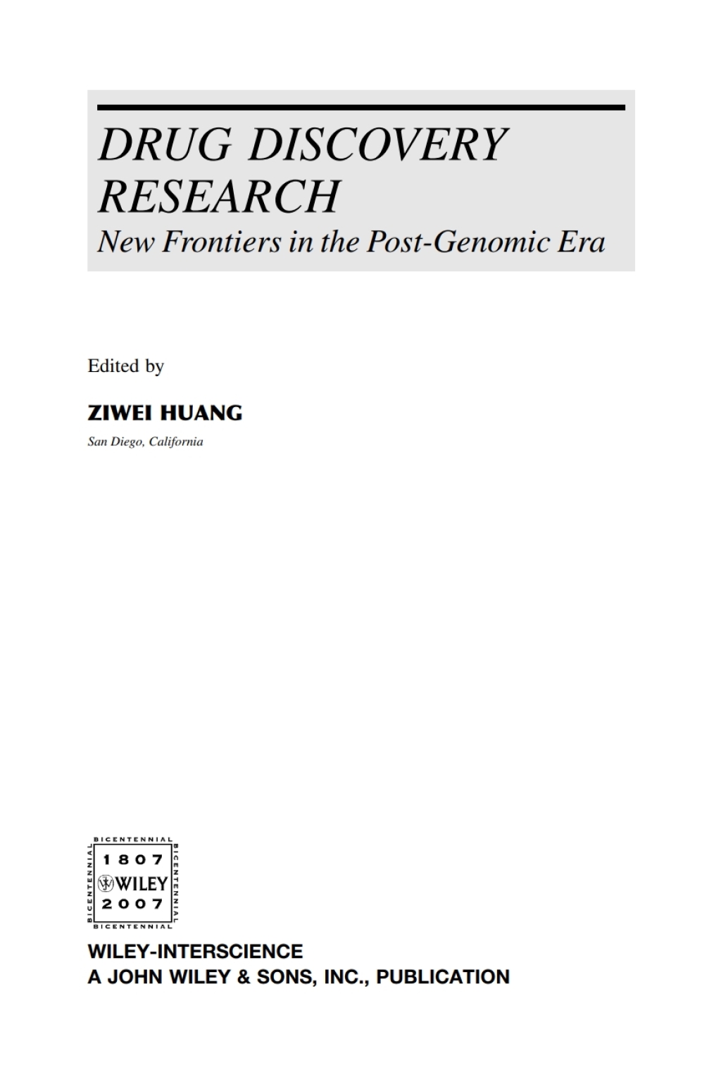 Drug Discovery Research New Frontiers in the Post-Genomic Era 1st Edition â€“ PDF/EPUB Version Downloadable