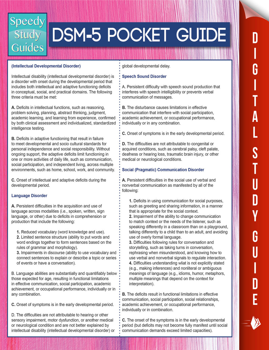 DSM-5 Pocket Guide (Speedy Study Guides) - (PDF/EPUB Version)