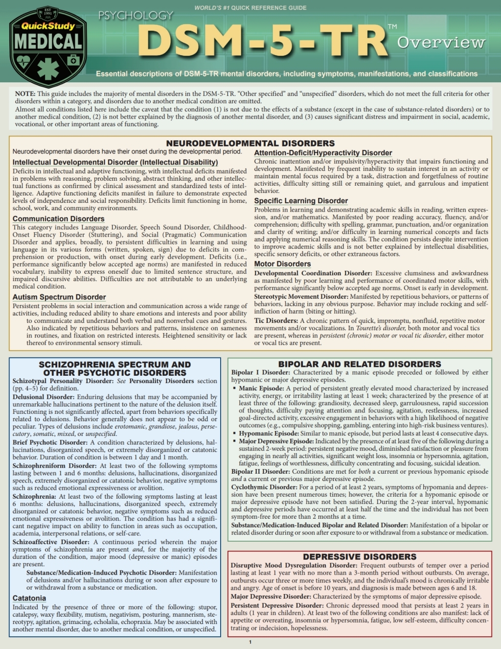 DSM-5-TR Overview QuickStudy Digital Reference Guide 2nd Edition - (PDF/EPUB Version)