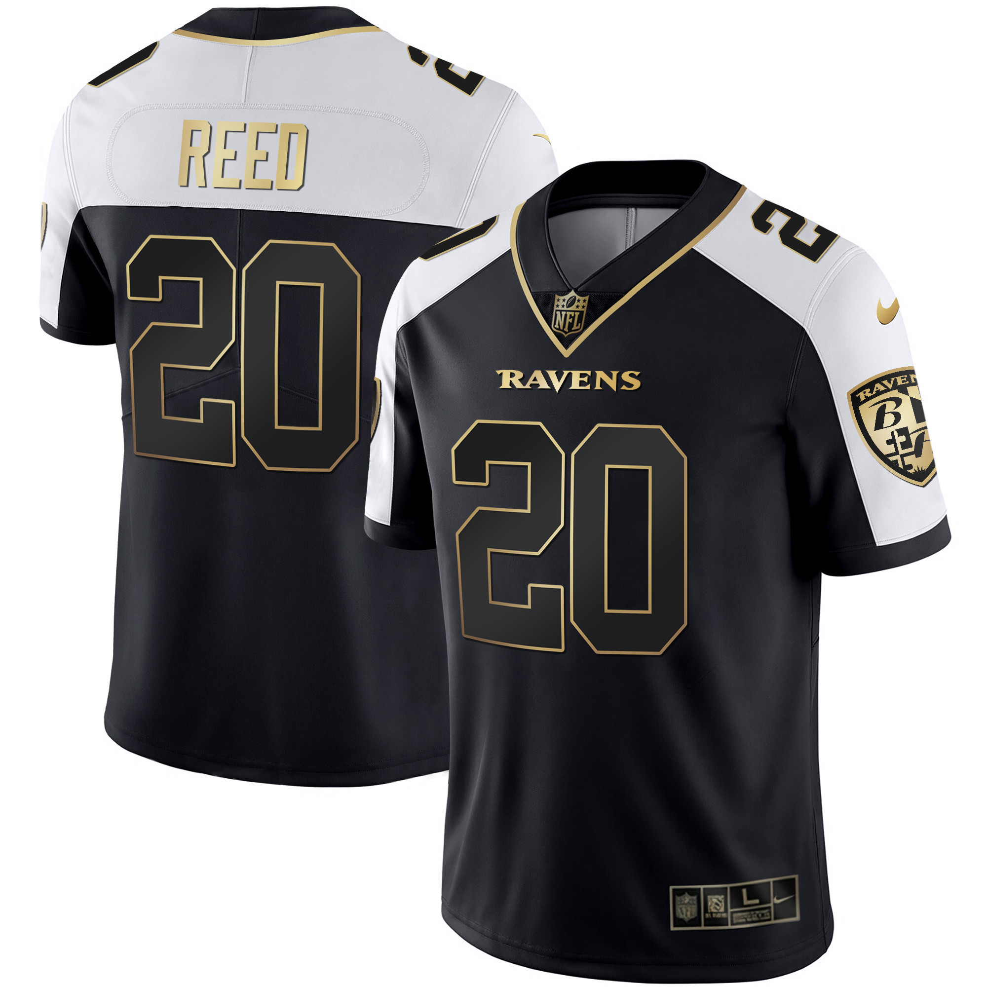 Ed Reed Men's Baltimore Ravens Gold Vapor Alternate Jersey - All Stitched