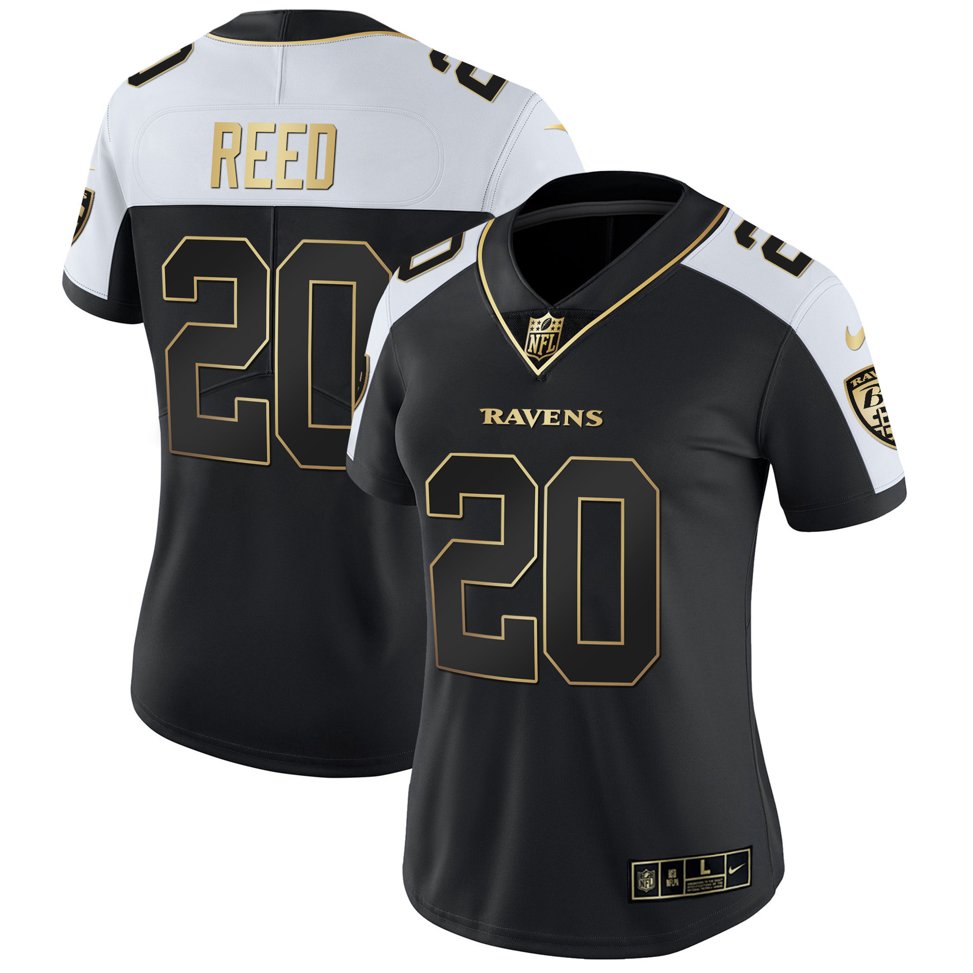 Ed Reed Women's Baltimore Ravens Gold Vapor Alternate Jersey - All Stitched