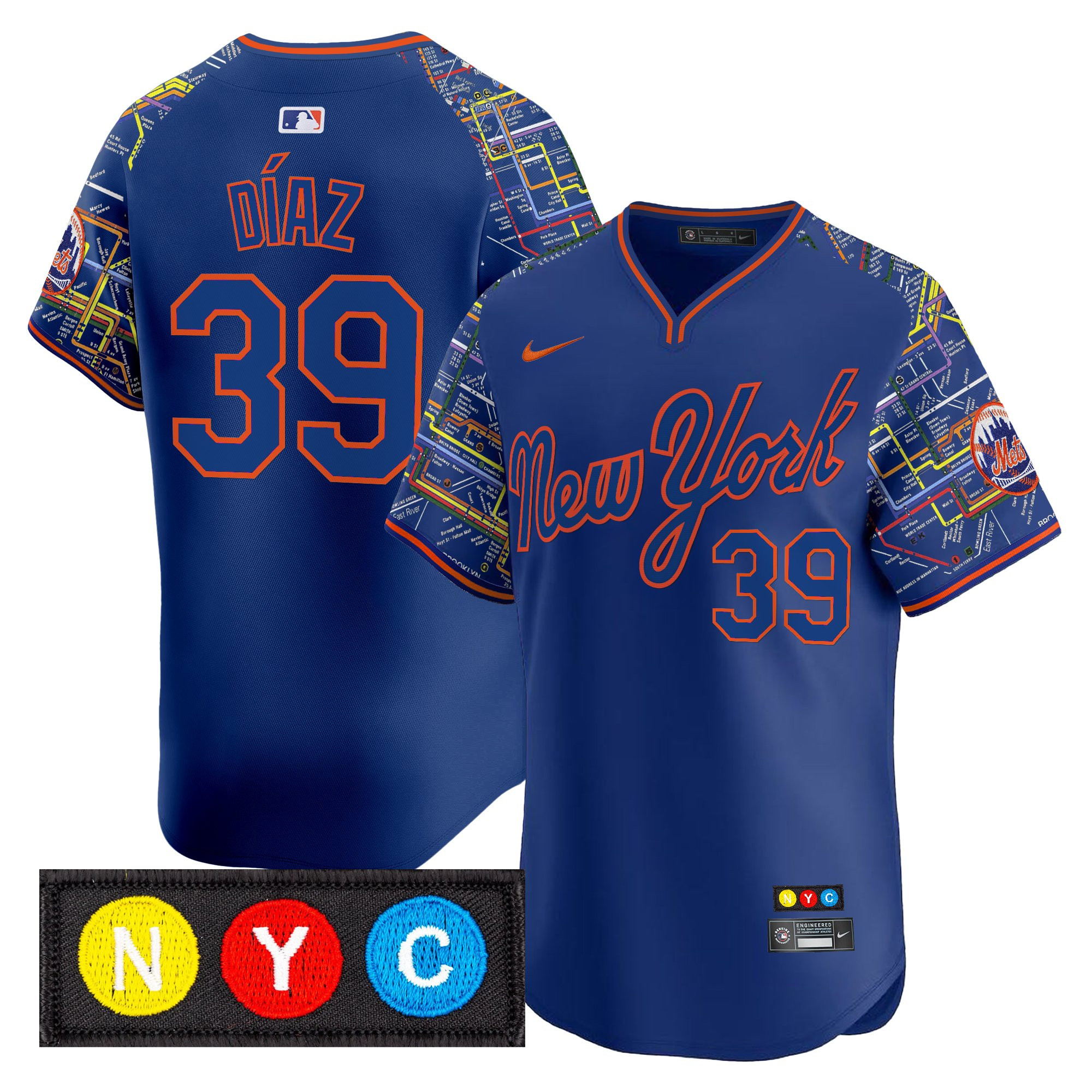 Edwin DÃÂaz Men's New York Mets Subway Style Vapor Premier Limited Royal Jersey - Stitched