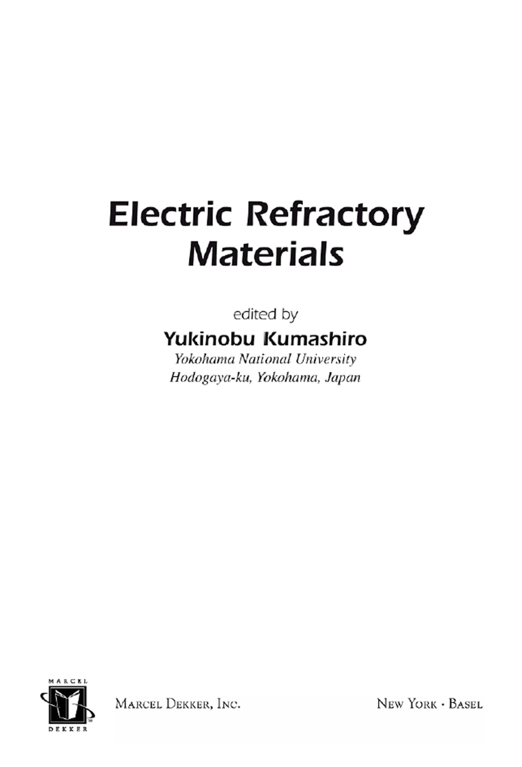 Electric Refractory Materials 1st Edition â€“ PDF/EPUB Version ...