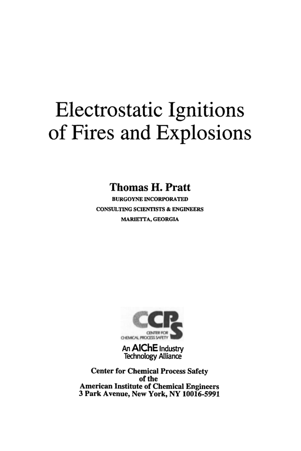 Electrostatic Ignitions of Fires and Explosions 1st Edition â€“ PDF ...