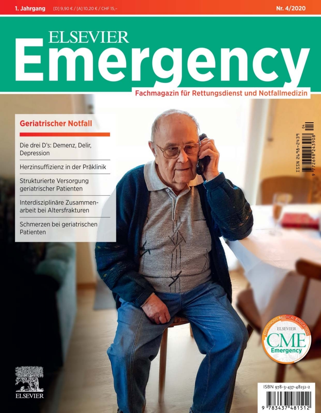 Elsevier Emergency. Geriatrischer Notfall. 4/2020 Fachmagazin fÃ¼r Rettungsdienst und Notfallmedizin. 1st Edition - (PDF/EPUB Version)