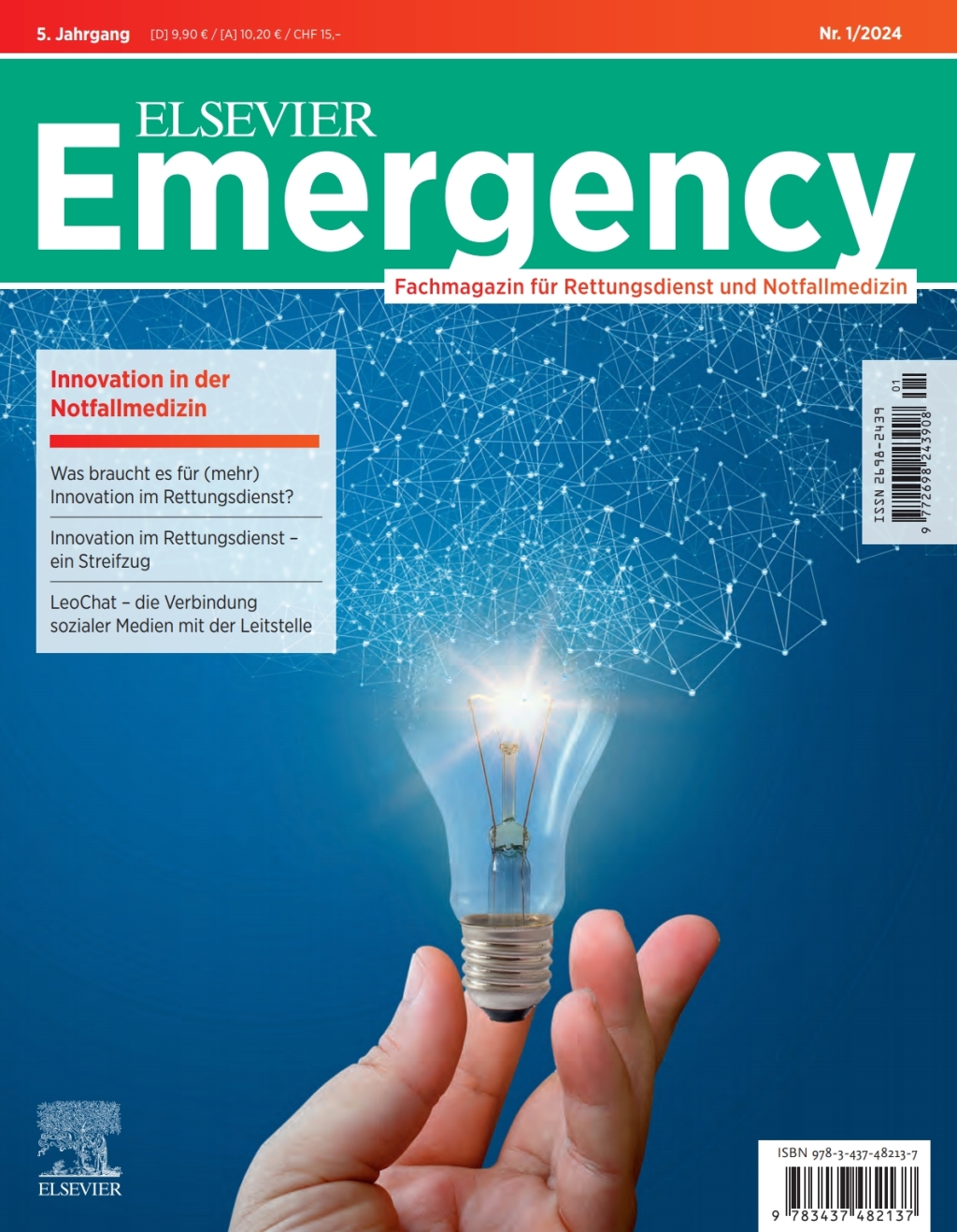 ELSEVIER Emergency. Innovation in der Notfallmedizin. 1/2024 Fachmagazin fÃ¼r Rettungsdienst und Notfallmedizin 1st Edition - (PDF/EPUB Version)