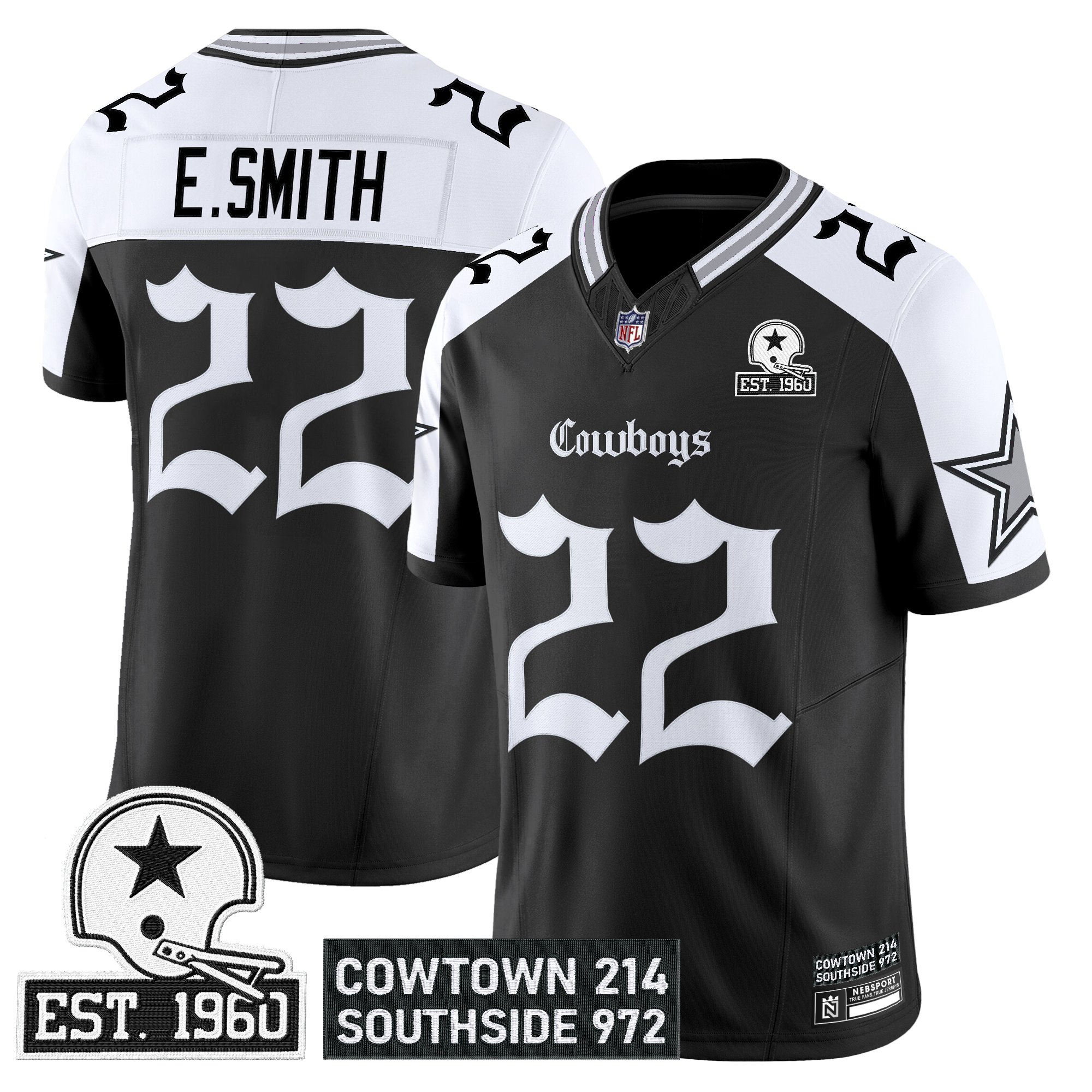 Emmitt Smith Men's Dallas Cowboys 'Gothic Lone Star Edition' Vapor Limited Alternate Jersey - All Stitched
