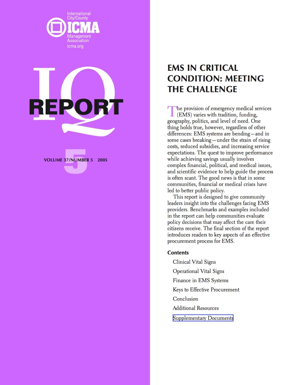 EMS In Critical Condition: Meeting the Challenge - (PDF/EPUB Version)