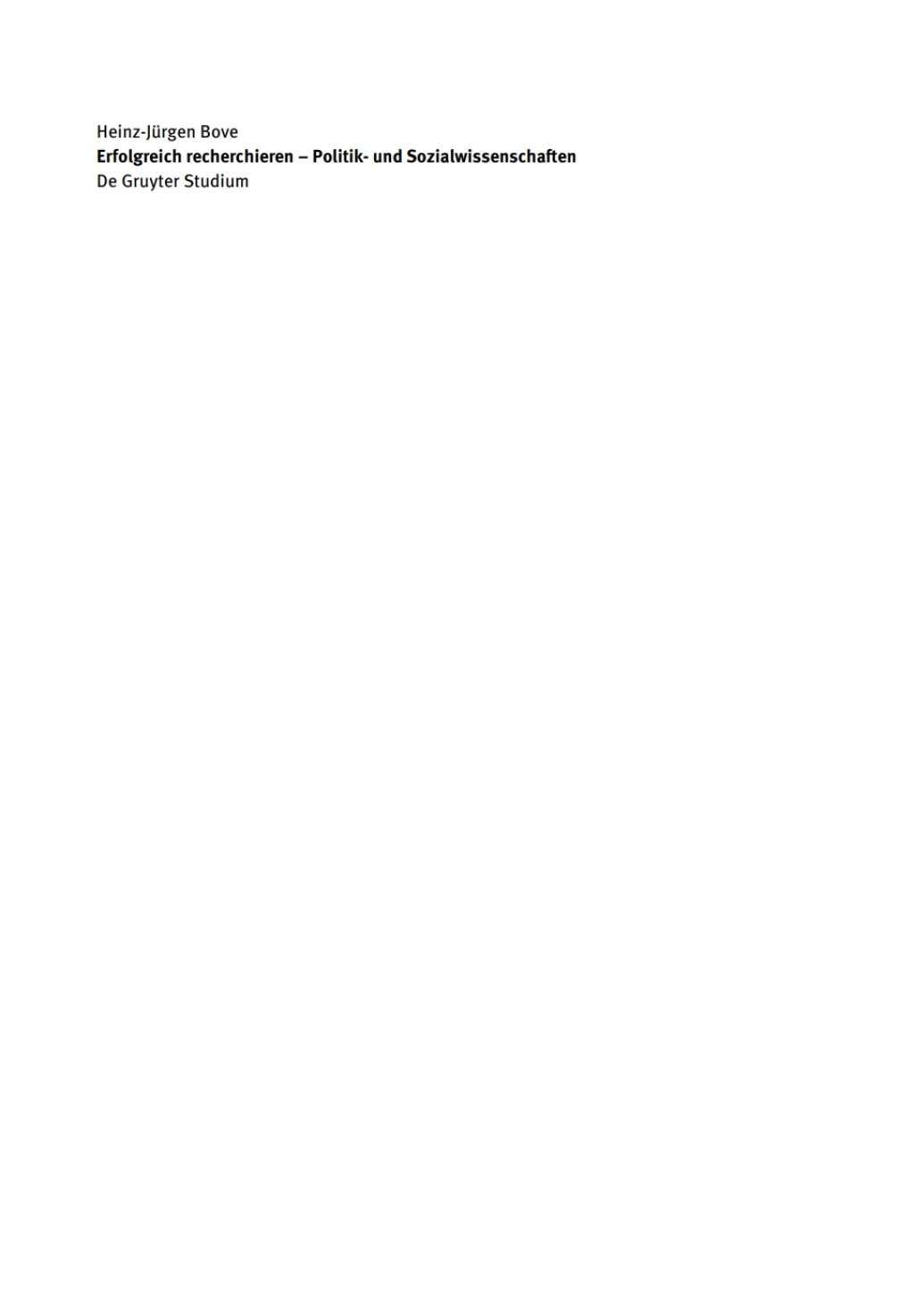 Erfolgreich recherchieren - Politik- und Sozialwissenschaften 1st Edition - (PDF/EPUB Version)