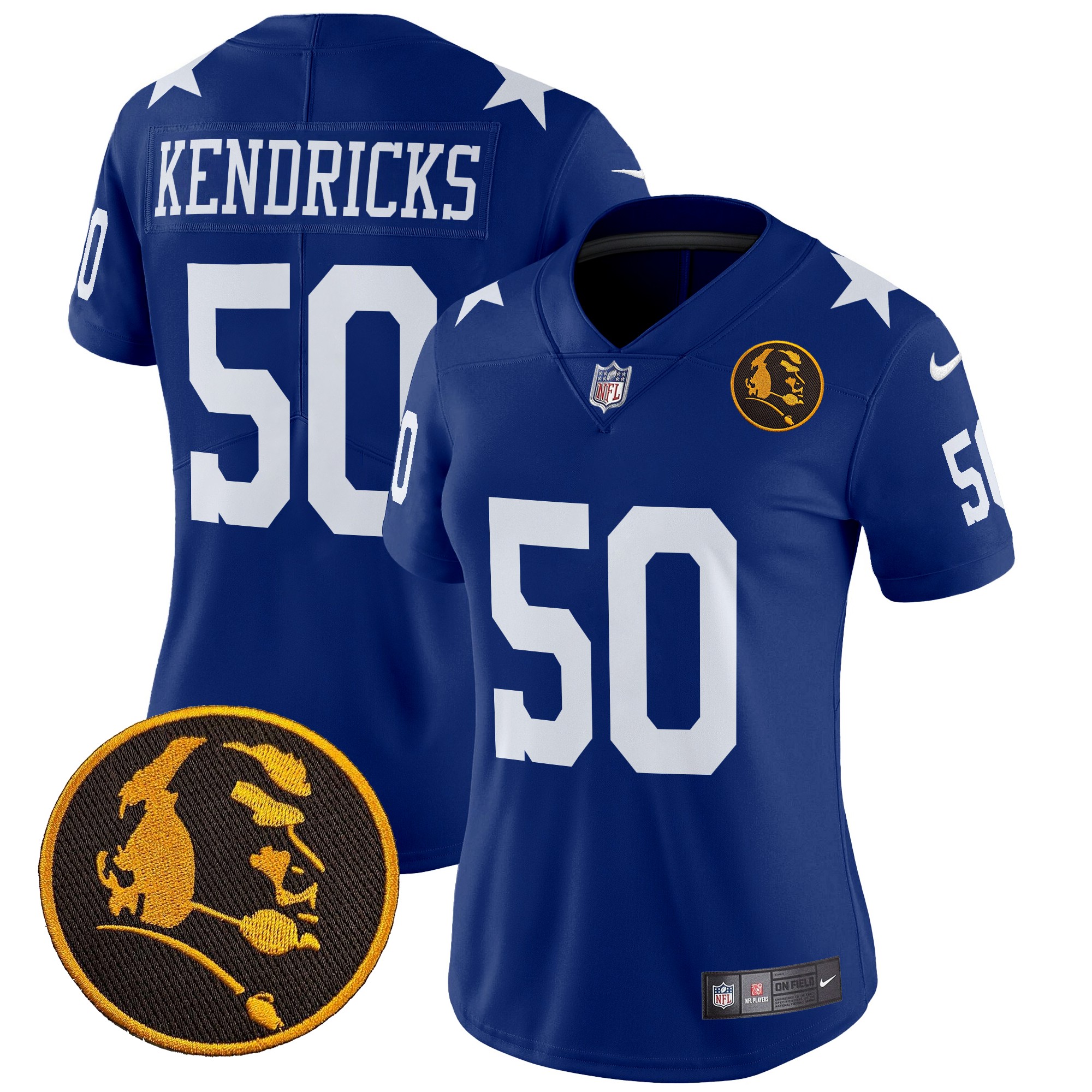 Eric Kendricks Women's Dallas Cowboys Texas & John Madden Patch Vapor Limited Royal Jersey - All Stitched