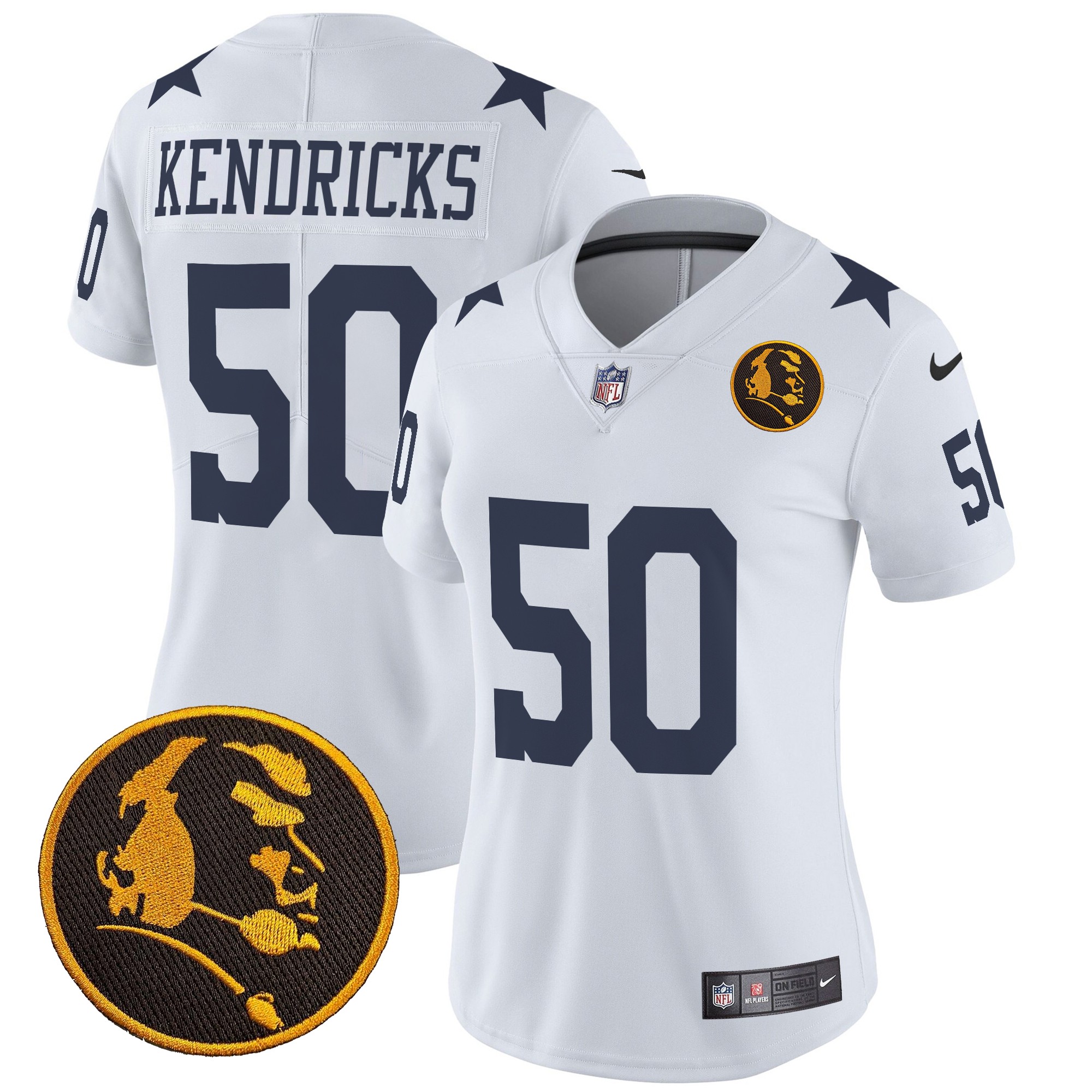 Eric Kendricks Women's Dallas Cowboys Texas & John Madden Patch Vapor Limited White Jersey - All Stitched