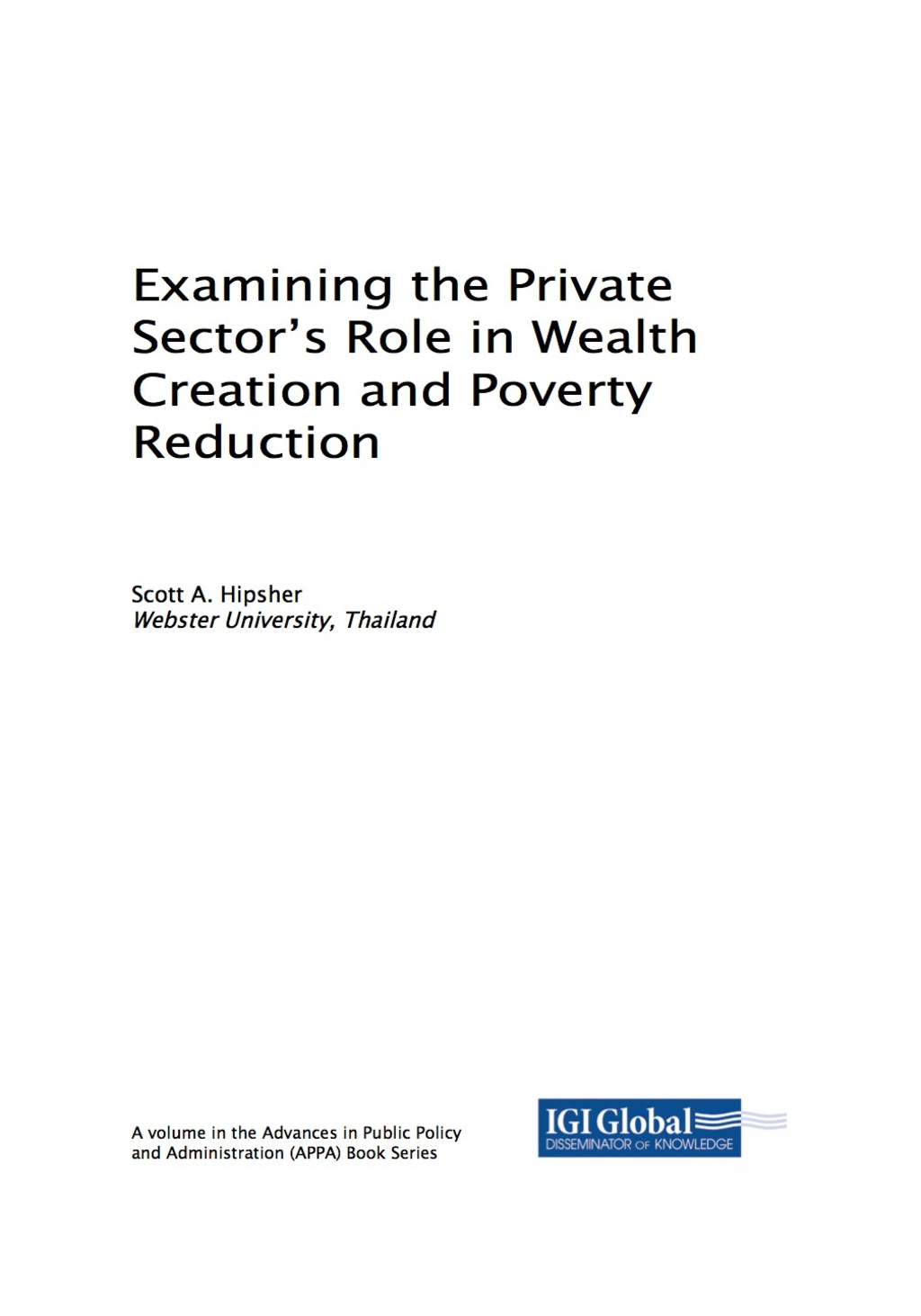 Examining the Private Sector’s Role in Wealth Creation and Poverty ...