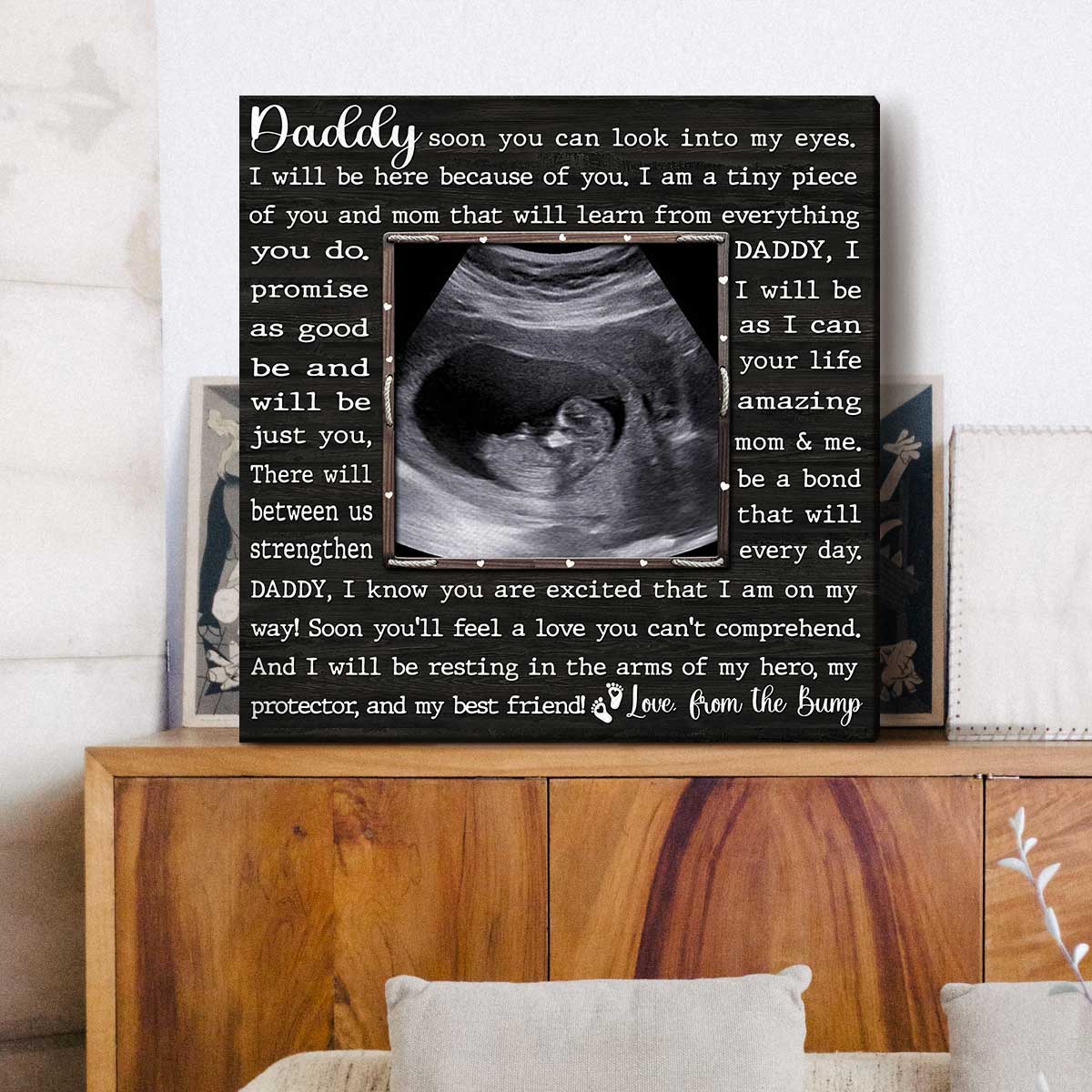 Expecting Fathers Day Gift, Daddy Ultrasound Photo Canvas, Gift For Expecting Dad From Wife, Personalized Dad To Be Gifts