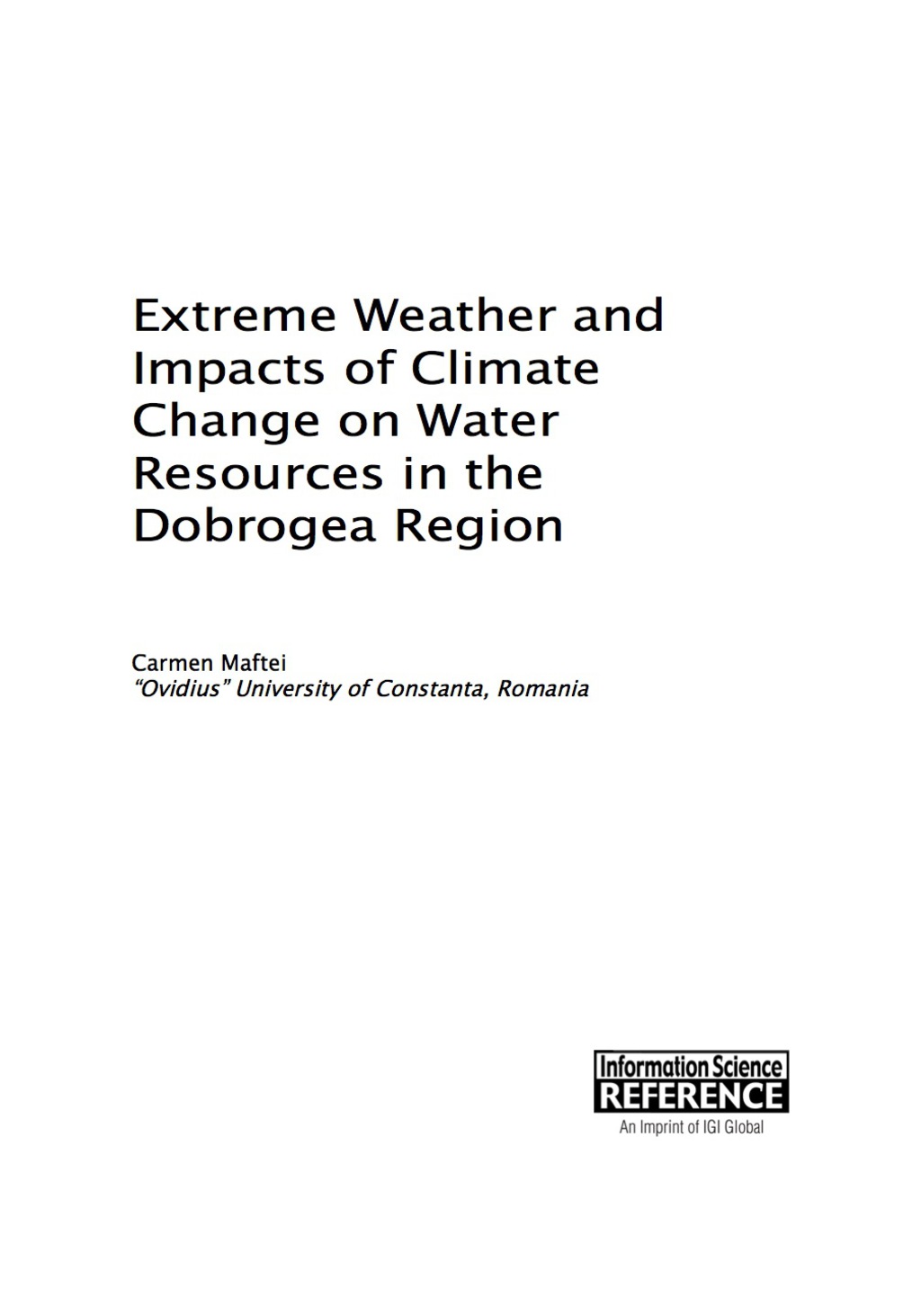 Extreme Weather and Impacts of Climate Change on Water Resources in the ...
