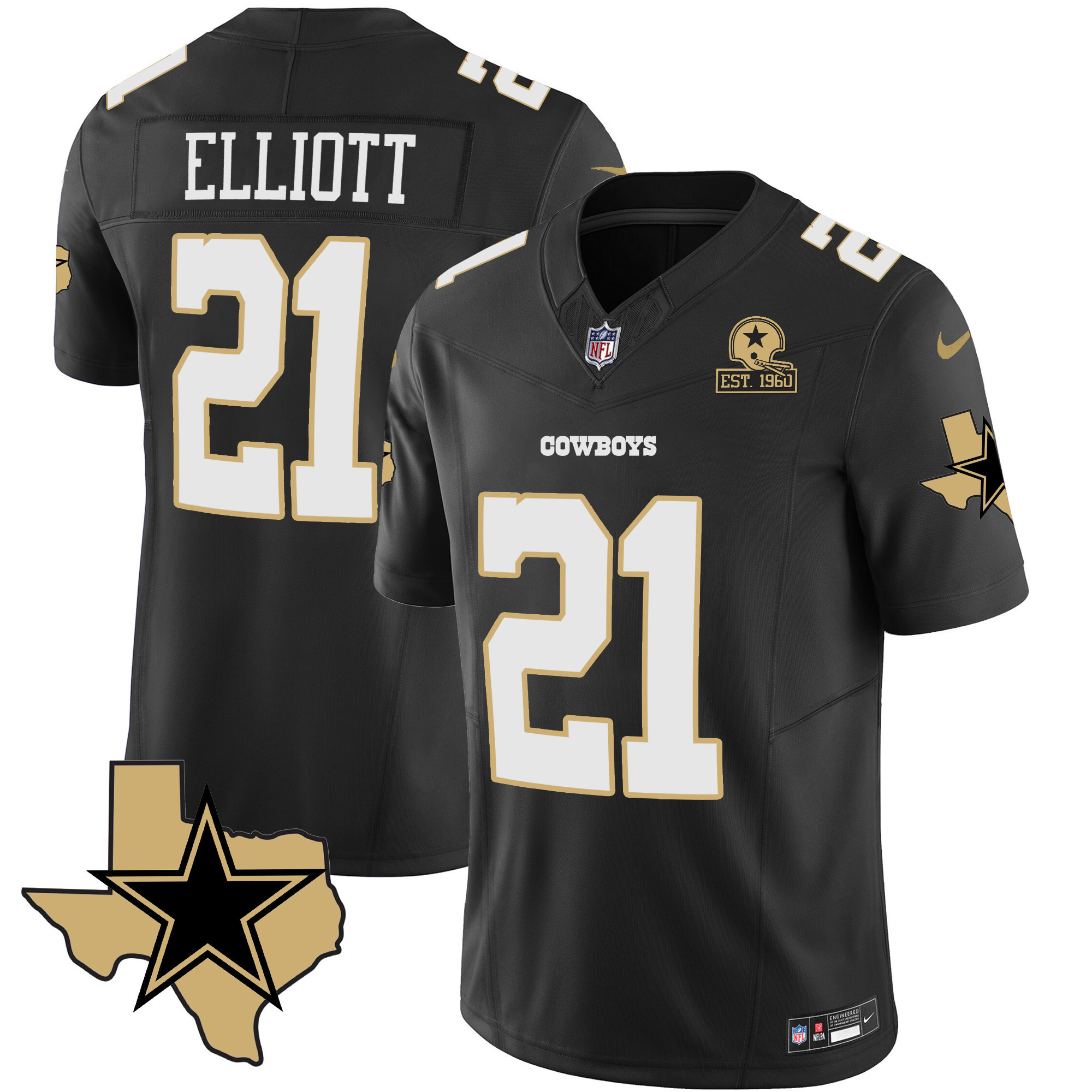 Ezekiel Elliott Men's Dallas Cowboys Special Vapor Limited Black Jersey - All Stitched