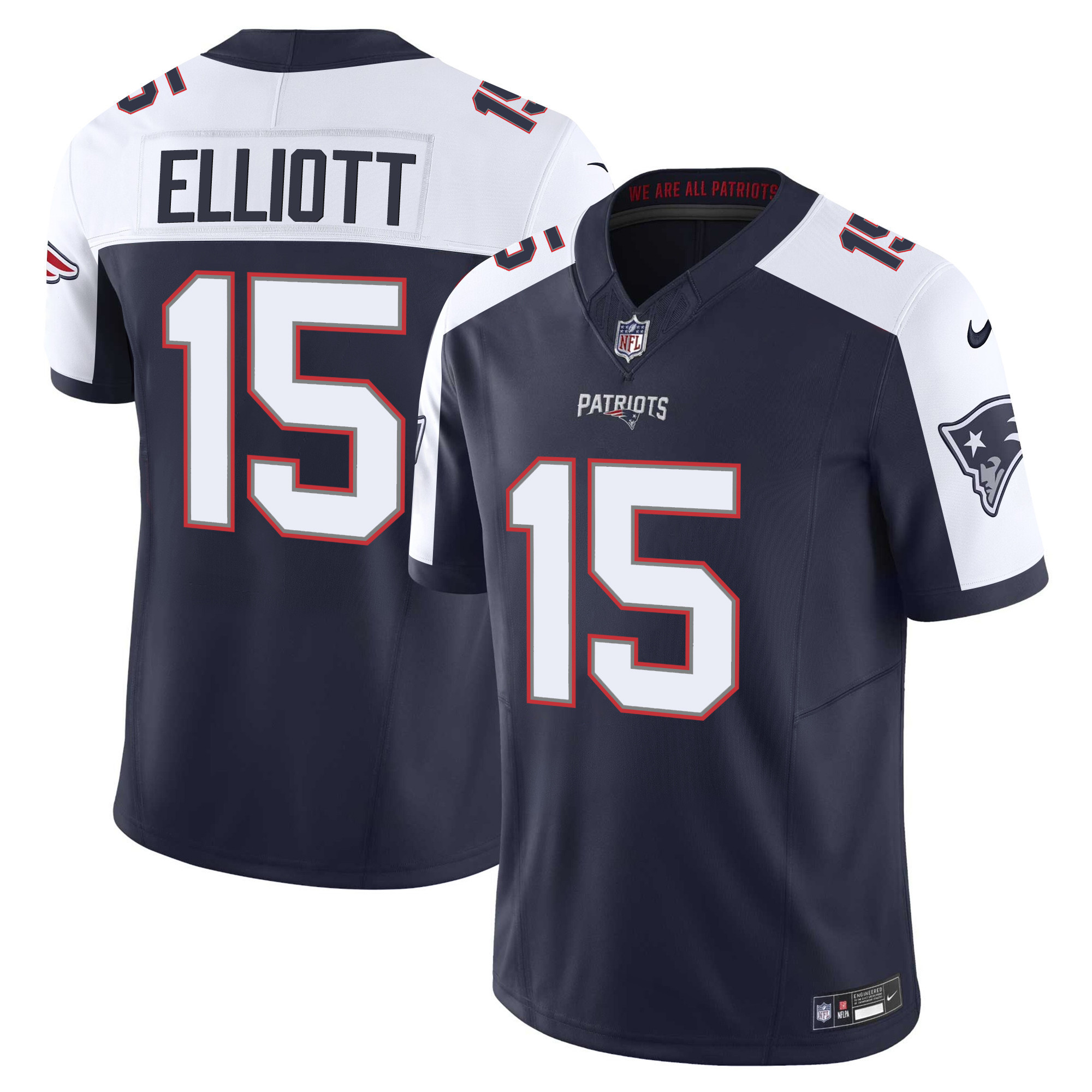 Ezekiel Elliott Men's New England Patriots Vapor Limited Alternate Jersey - All Stitched