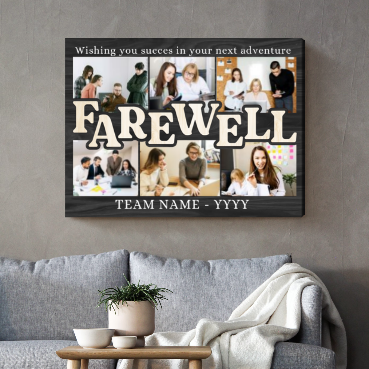 Farewell Custom Photo Collage Canvas, Coworker Leaving Gift, Personalized Goodbye Gift, Retirement Gift For Coworker Boss