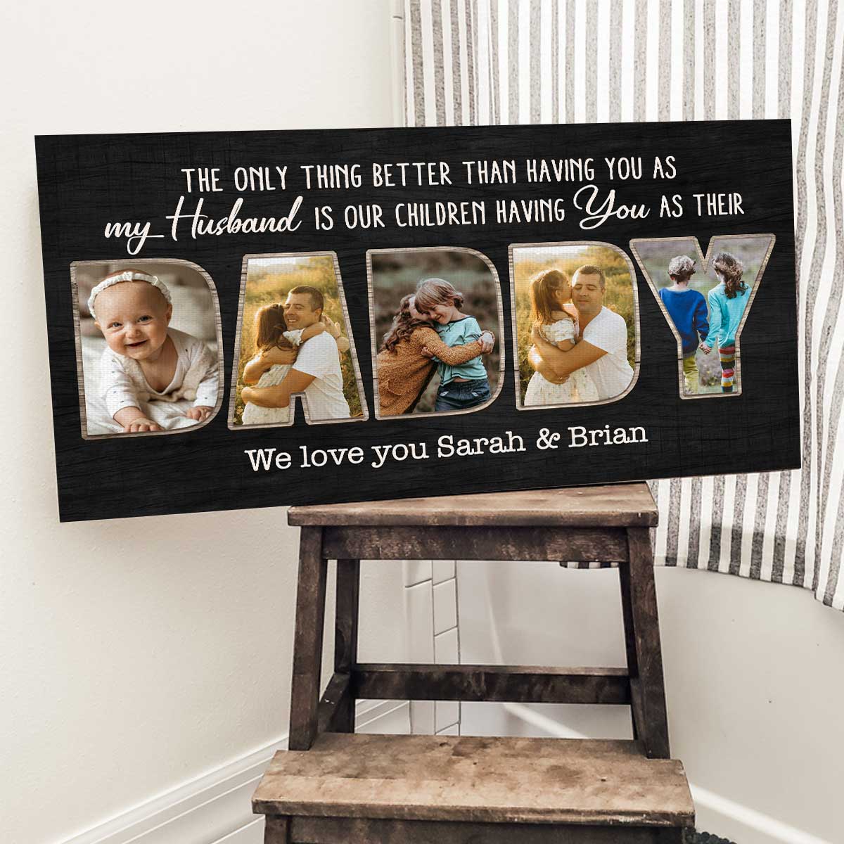 FatherÃ¢â‚¬â„¢s Day Gift For Husband, Daddy Photo Collage Canvas, Personalized Husband Gift From Wife, FatherÃ¢â‚¬â„¢s Day Gift From Wife
