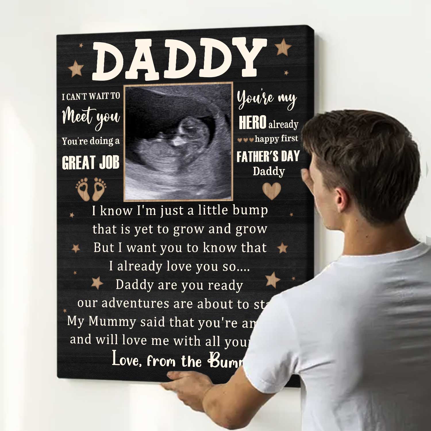 FatherÃ¢â‚¬â„¢s Day Gifts From The Bump, Personalized Daddy Ultrasound Canvas, Expecting Dad Gift From Wife, Dad To Be Gifts