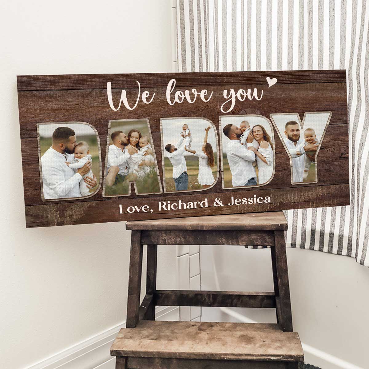FatherÃ¢â‚¬â„¢s Day Photo Gifts, Personalized Daddy Canvas, Dad Gifts From Kids, Gift From Wife, Birthday Present For Dad