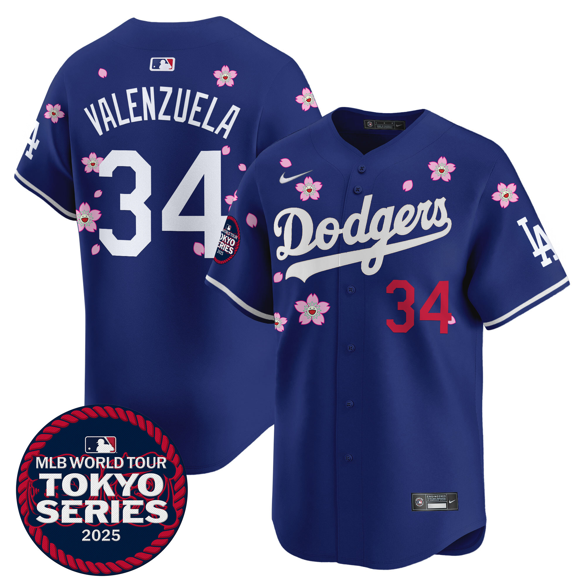 Fernando Valenzuela Men's Los Angeles Dodgers Tokyo Series 2025 Vapor Premier Limited Royal Jersey V2 - Stitched