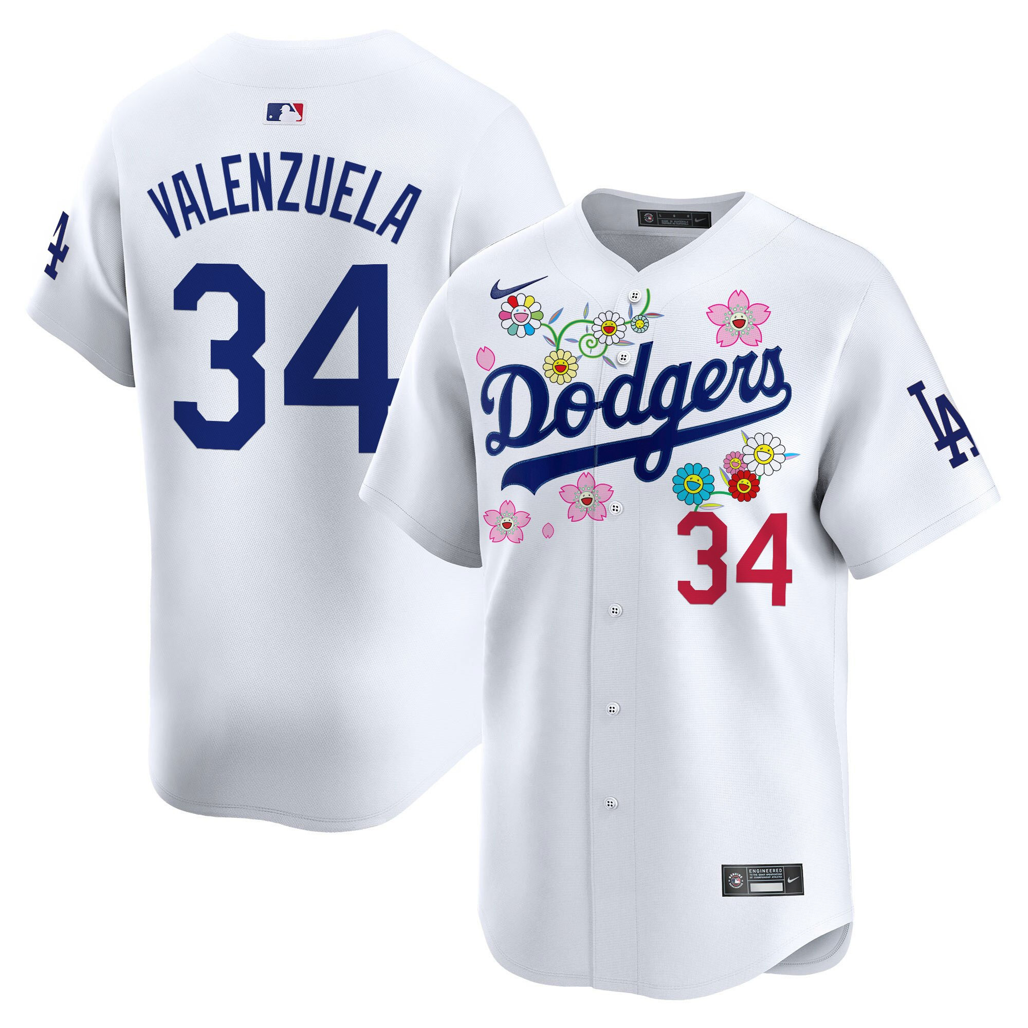 Fernando Valenzuela Men's Los Angeles Dodgers x Takashi Murakami 2025 Vapor Premier Limited White Jersey - Stitched