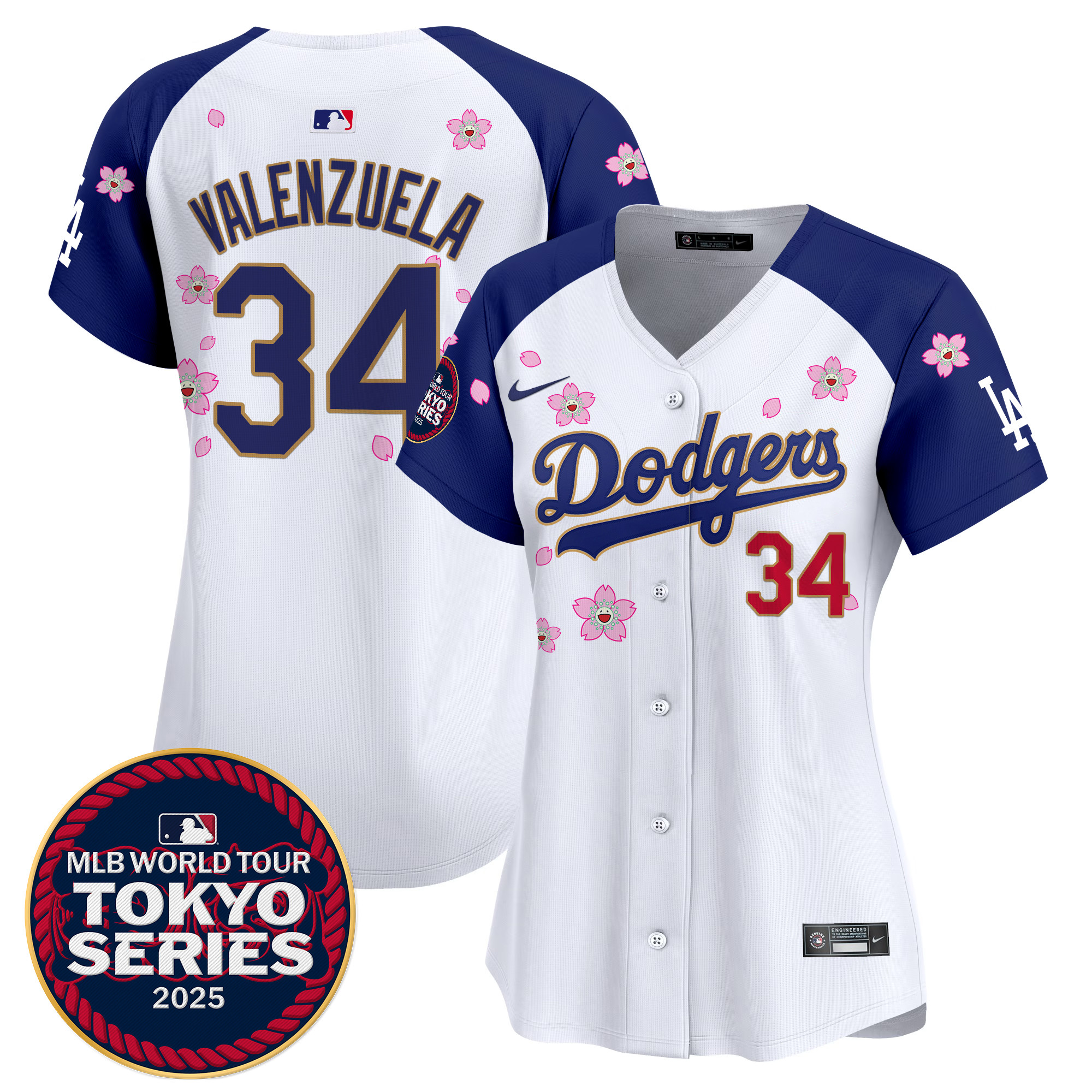 Fernando Valenzuela Women's Los Angeles Dodgers Tokyo Series 2025 Gold Trim Vapor Premier Limited Alternate Jersey - Stitched