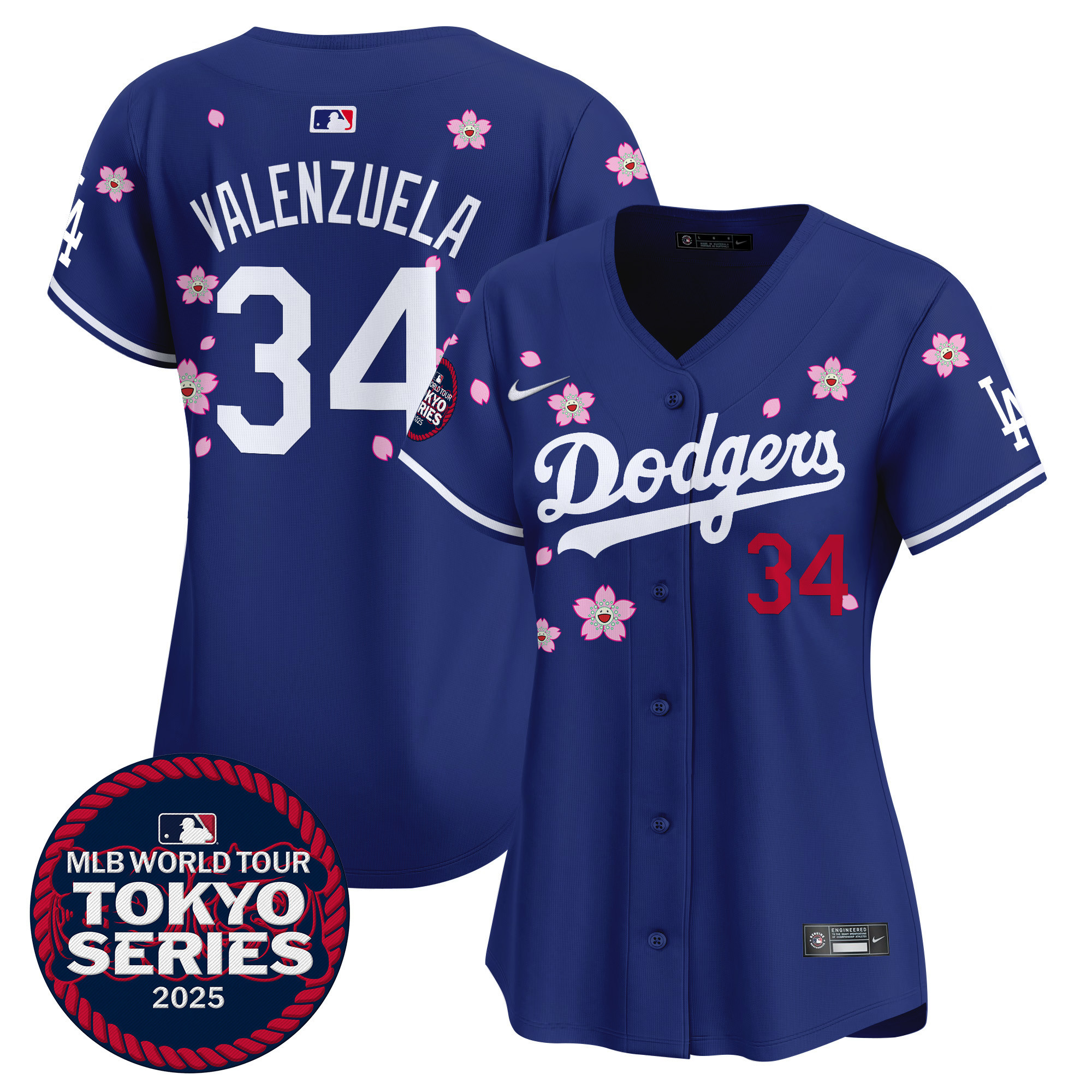 Fernando Valenzuela Women's Los Angeles Dodgers Tokyo Series 2025 Vapor Premier Limited Royal Jersey V2 - Stitched