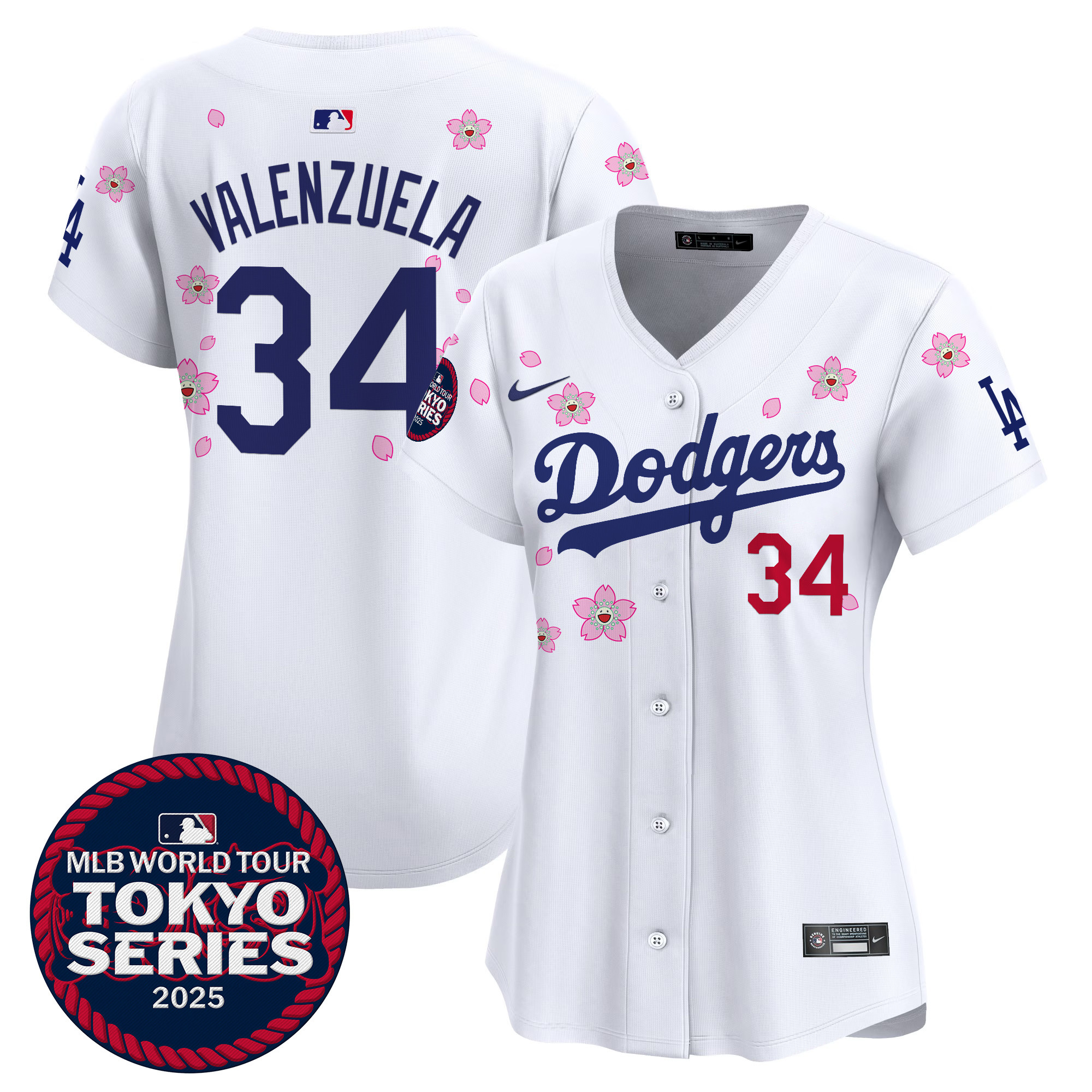 Fernando Valenzuela Women's Los Angeles Dodgers Tokyo Series 2025 Vapor Premier Limited White Jersey V2 - Stitched
