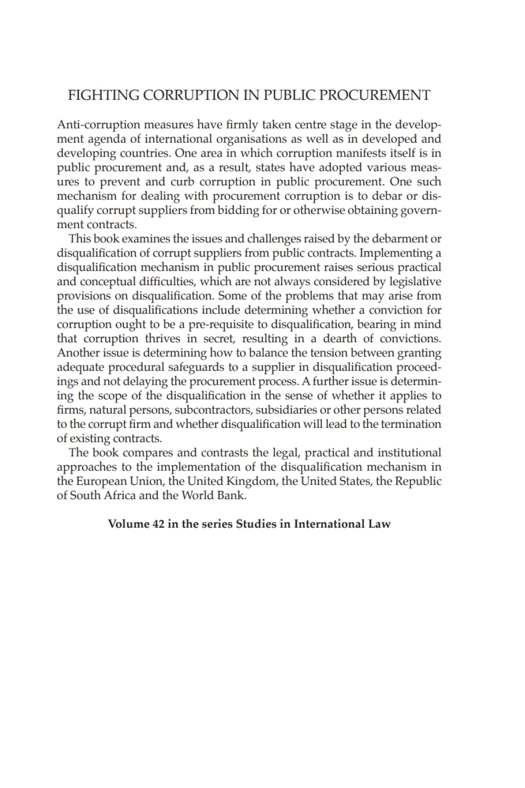 Fighting Corruption in Public Procurement A Comparative Analysis of ...