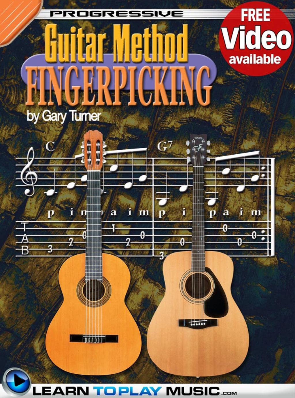 Fingerstyle Guitar Lessons for Beginners Teach Yourself How to Play Guitar (Free Video Available) 2nd Edition - (PDF/EPUB Version)