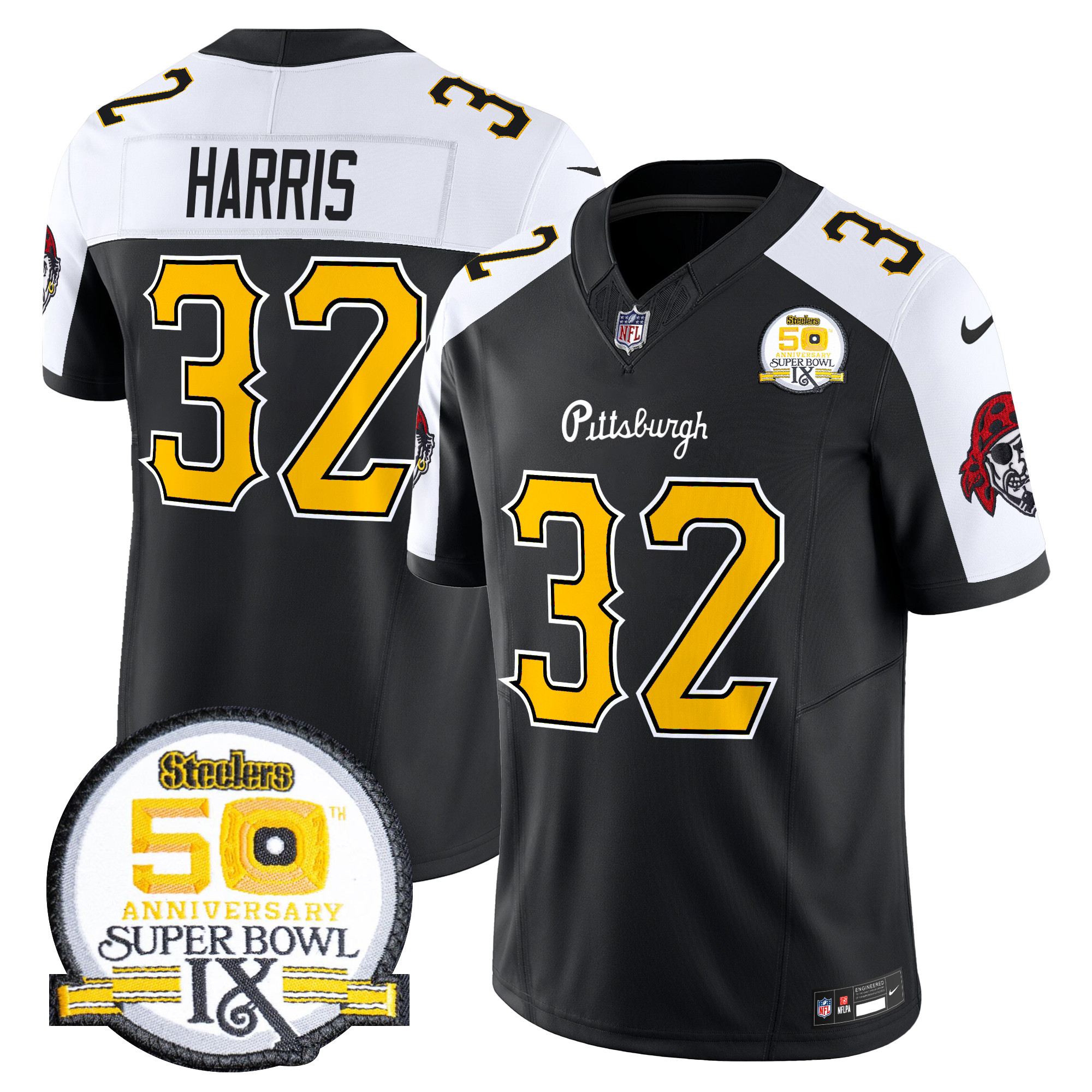 Franco Harris Men's Pittsburgh Steelers 2024 Vapor Limited Black Alternate Jersey - All Stitched
