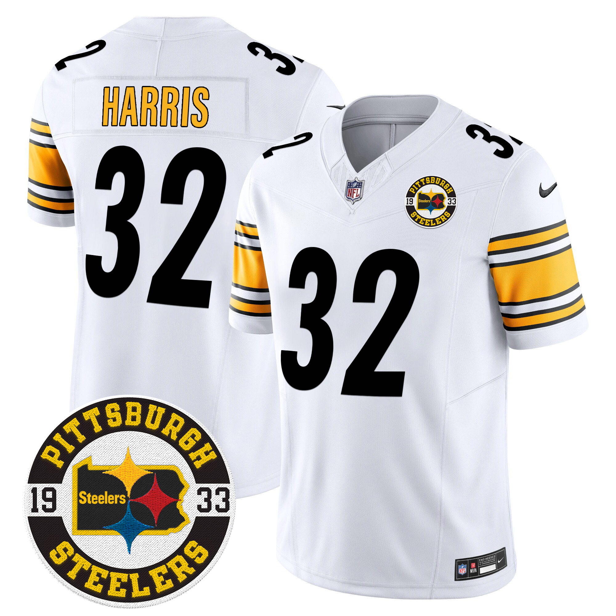Franco Harris Men's Pittsburgh Steelers 2024 Vapor Limited White Jersey - All Stitched