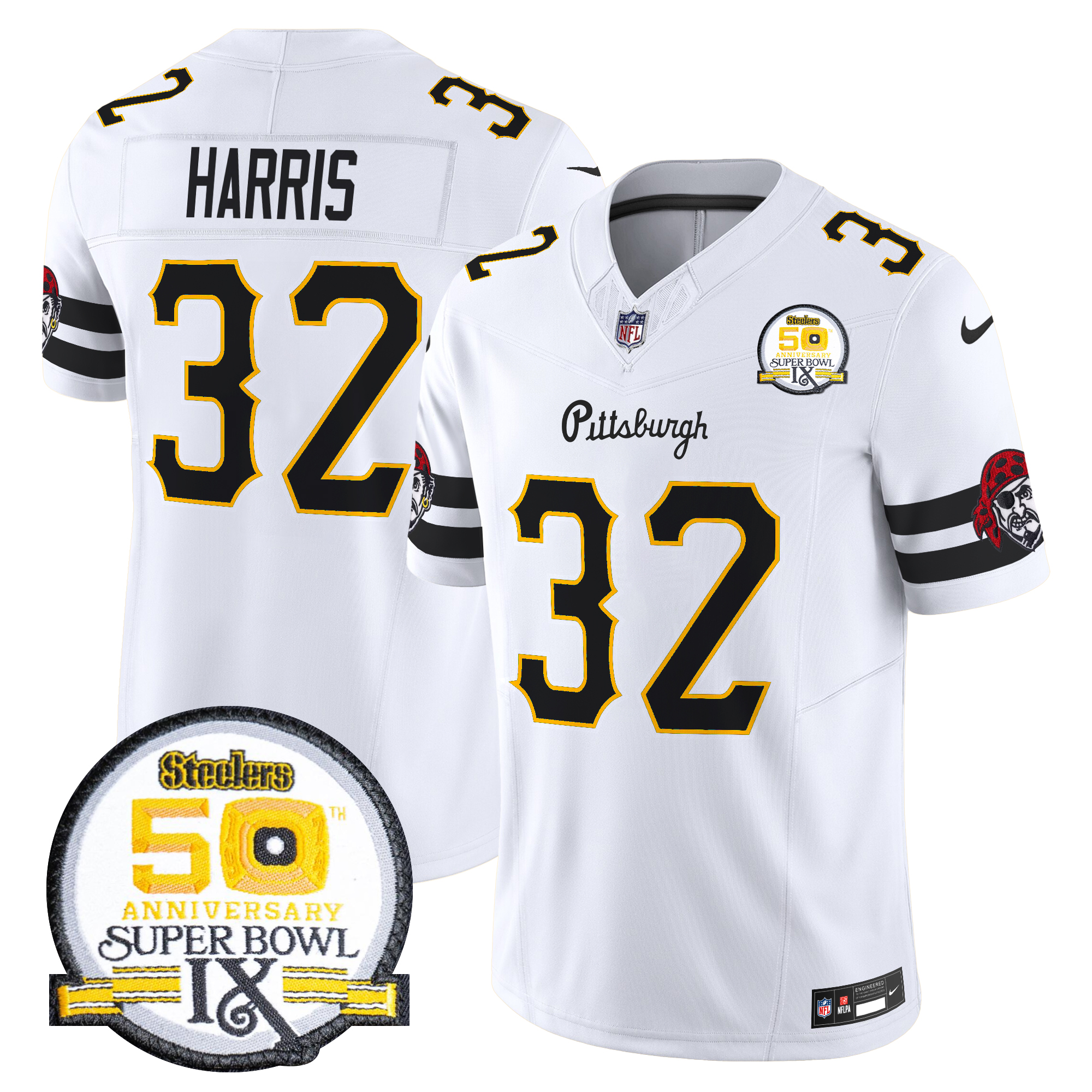 Franco Harris Men's Pittsburgh Steelers 2024 Vapor Limited White Jersey - All Stitched