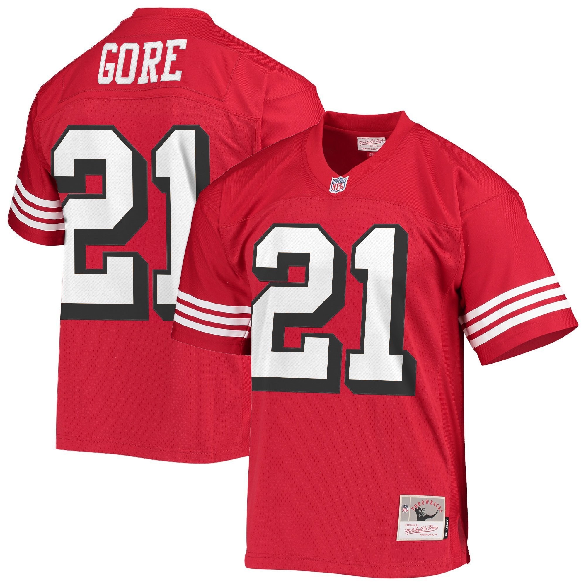 Frank Gore Men's San Francisco 49ers Throwback Player Red Legacy Jersey - All Stitched
