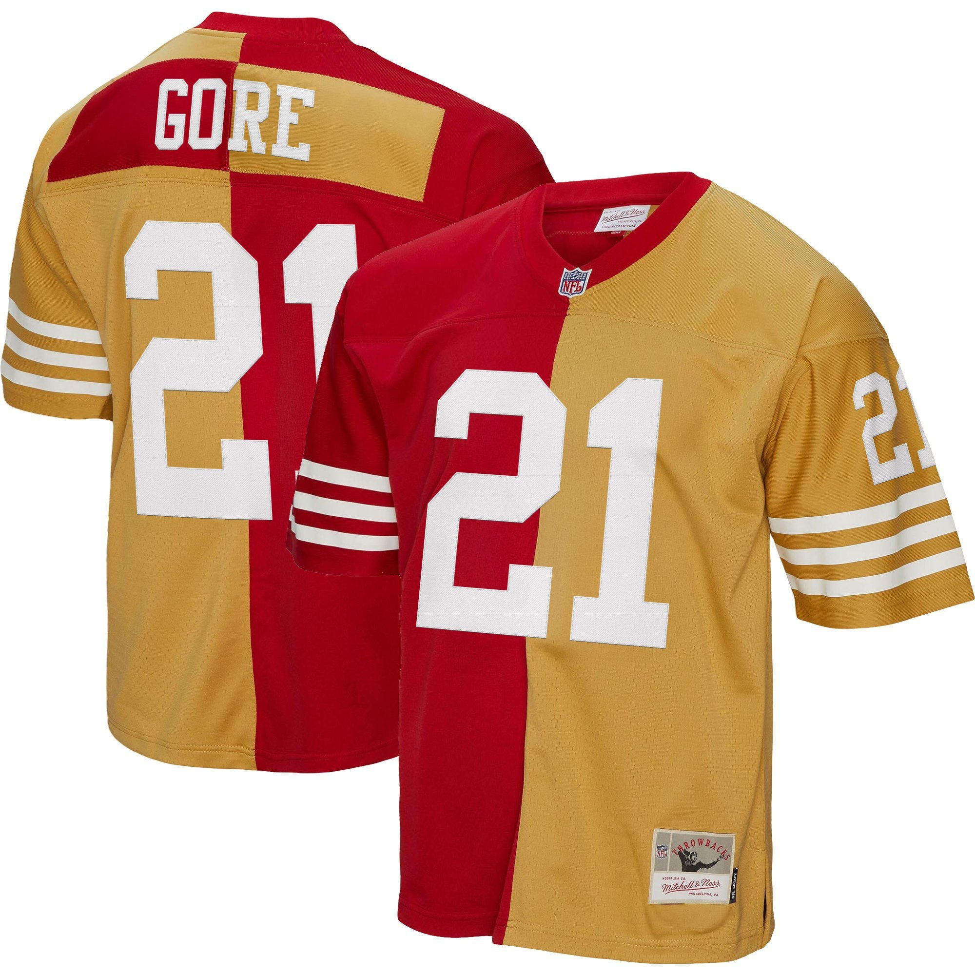 Frank Gore Men's San Francisco 49ers Throwback Player Split Legacy Jersey - All Stitched