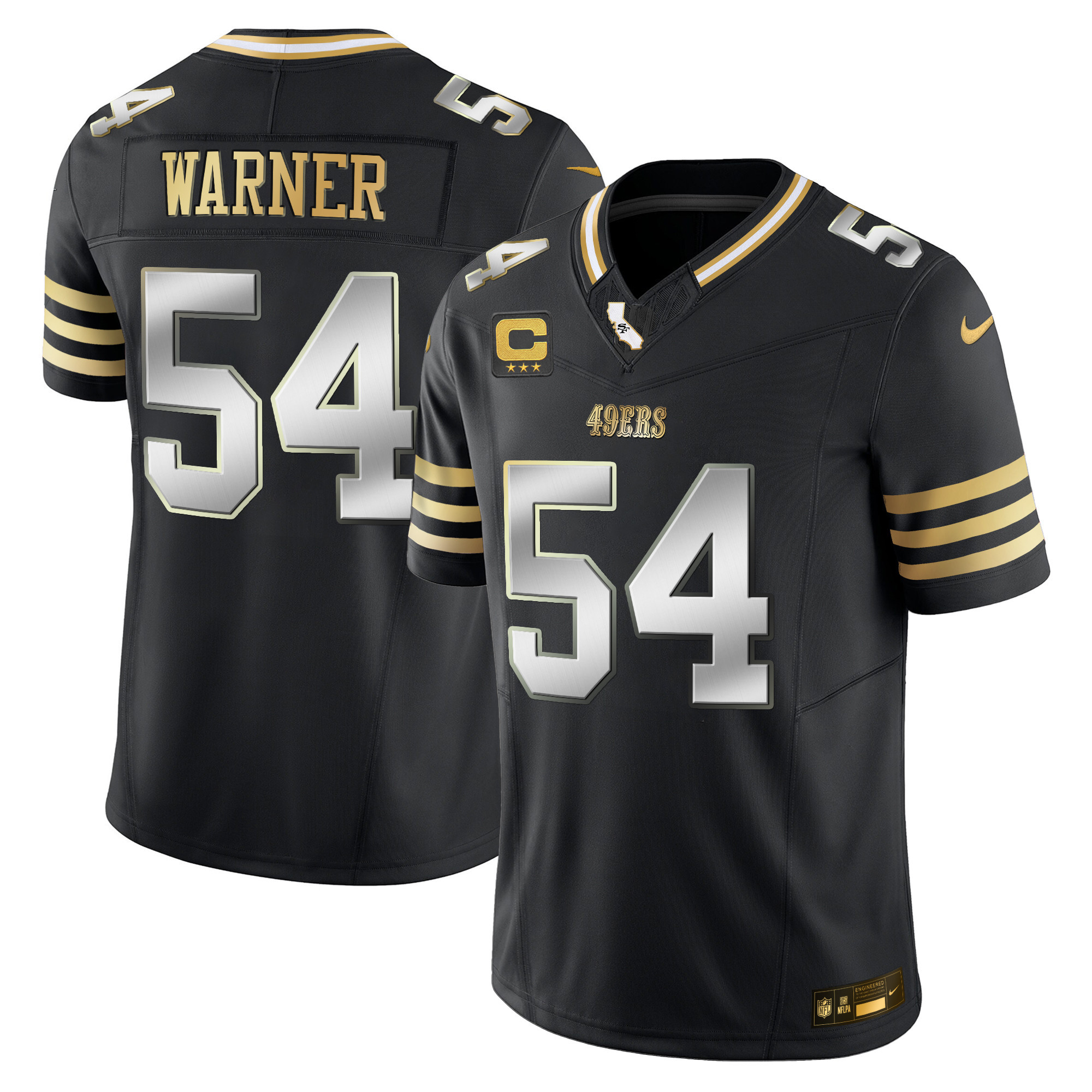 Fred Warner Men's San Francisco 49ers 2024 Gold Vapor Black Limited Jersey - All Stitched