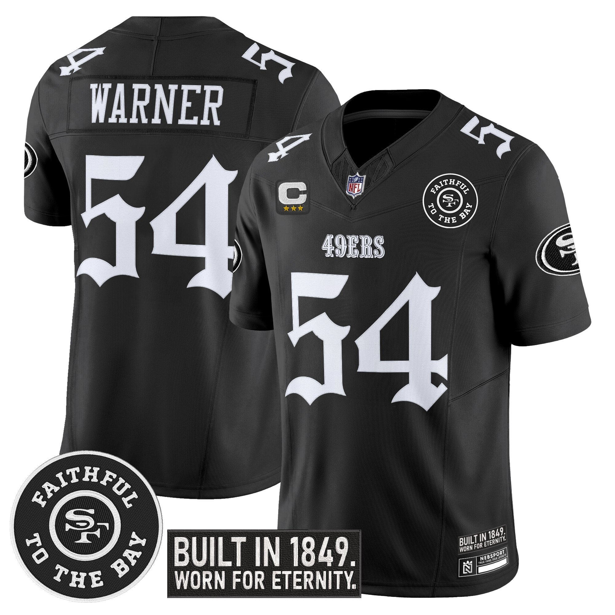 Fred Warner Men's San Francisco 49ers 'Fog City Gothic Edition' Vapor Limited Black Jersey - All Stitched