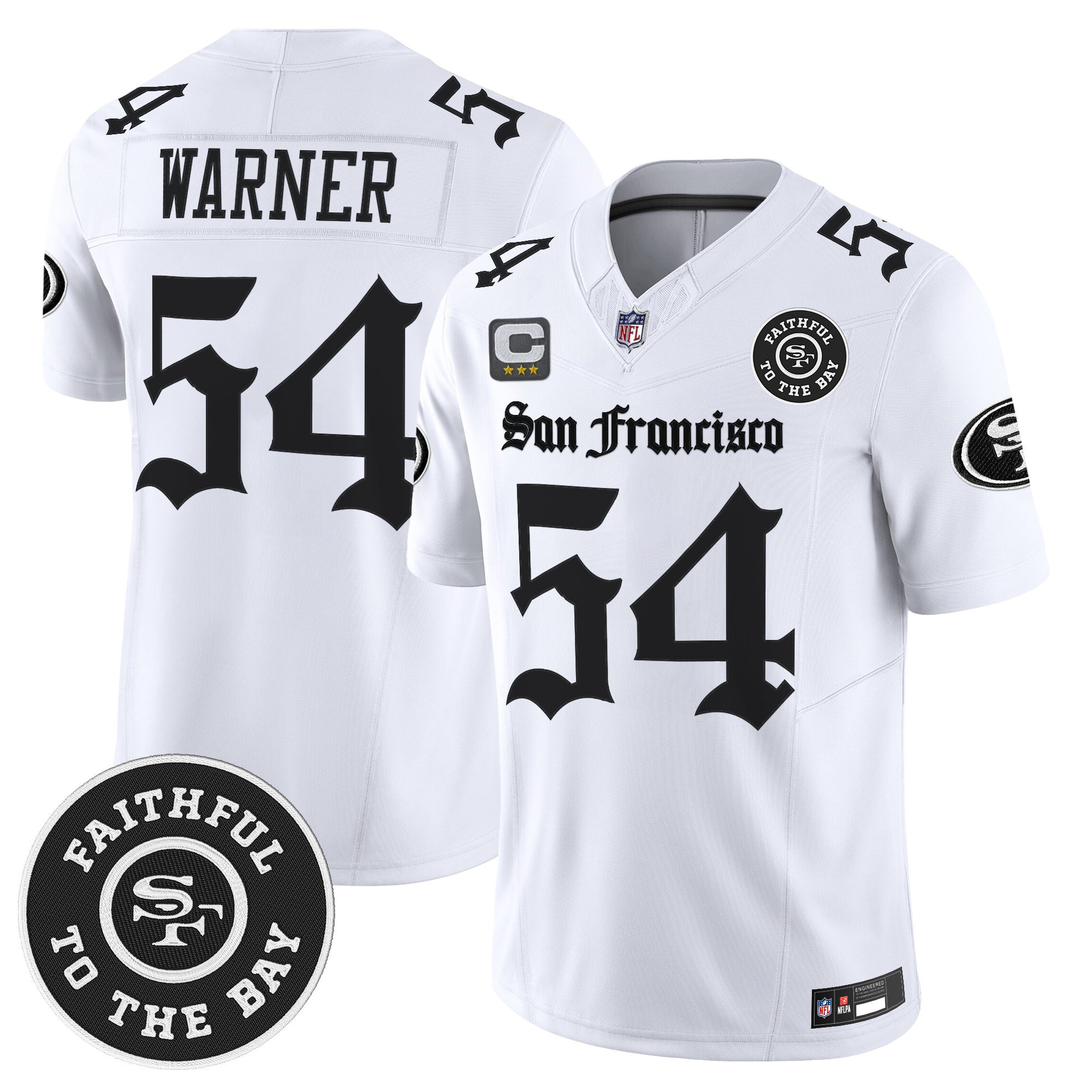 Fred Warner Men's San Francisco 49ers 'Gothic Edition' Vapor Limited White Jersey - All Stitched