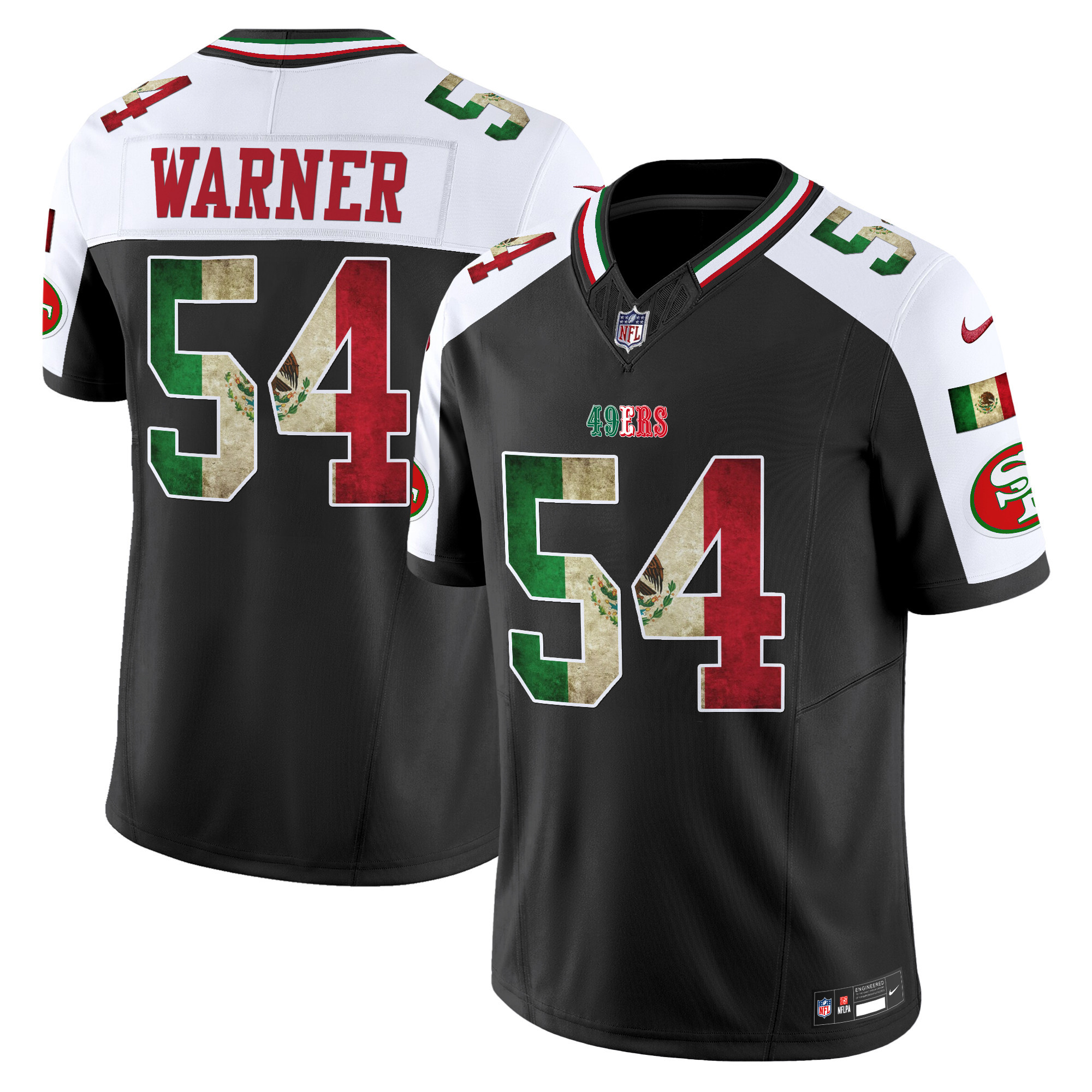 Fred Warner Men's San Francisco 49ers Mexico Vapor Limited Black Alternate Jersey - All Stitched