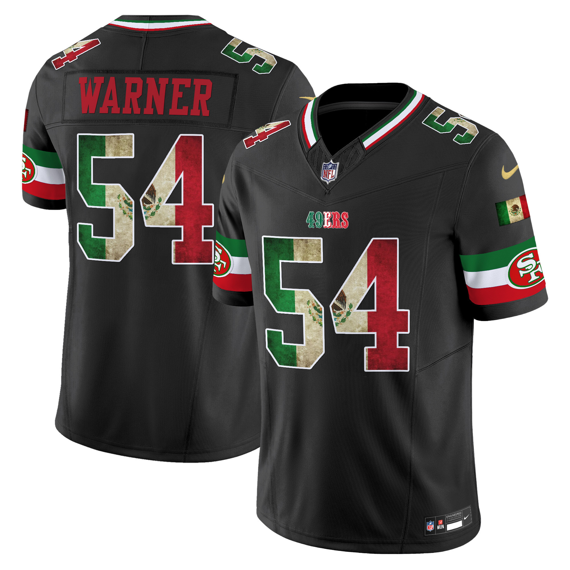 Fred Warner Men's San Francisco 49ers Mexico Vapor Limited Black Jersey - All Stitched