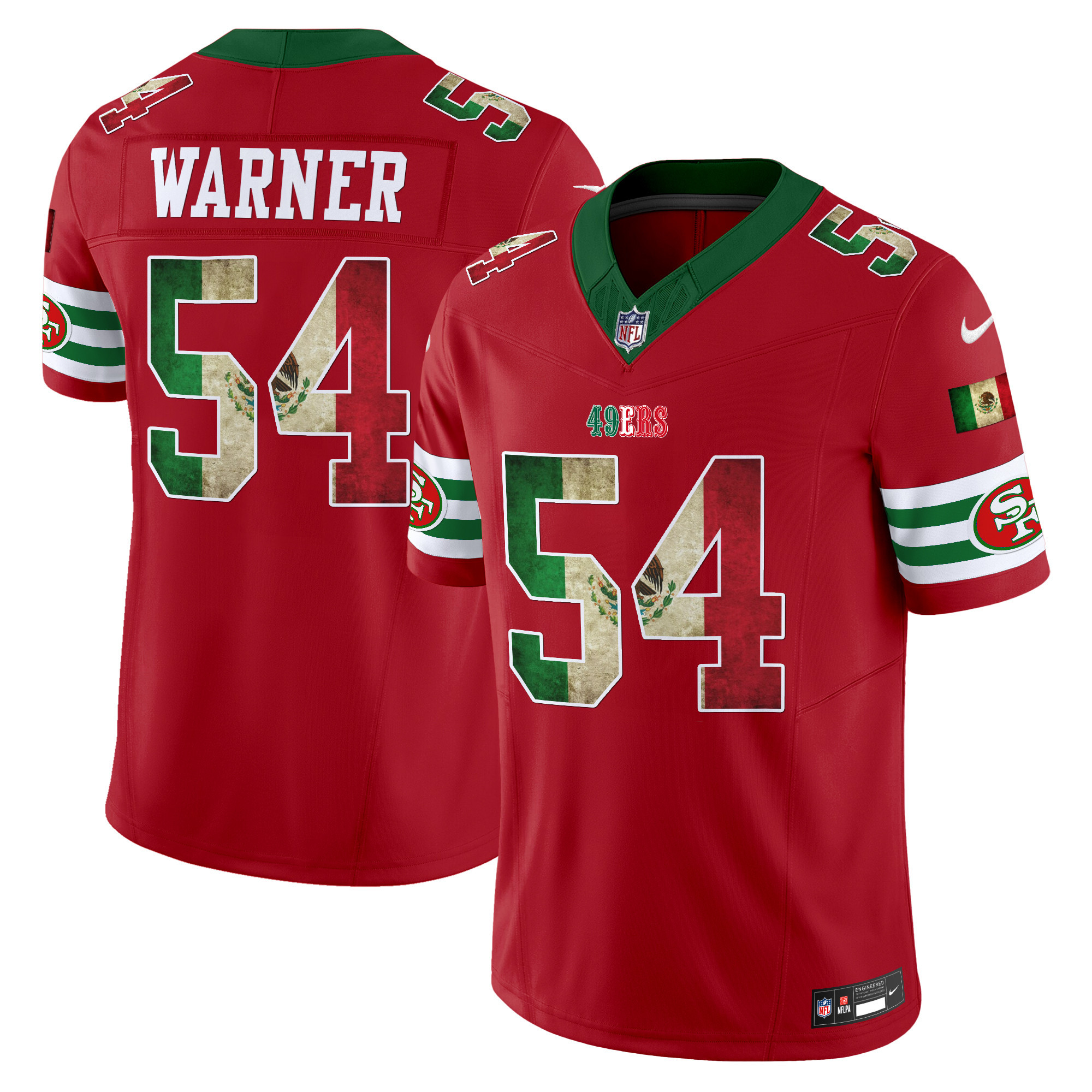 Fred Warner Men's San Francisco 49ers Mexico Vapor Limited Red Jersey - All Stitched