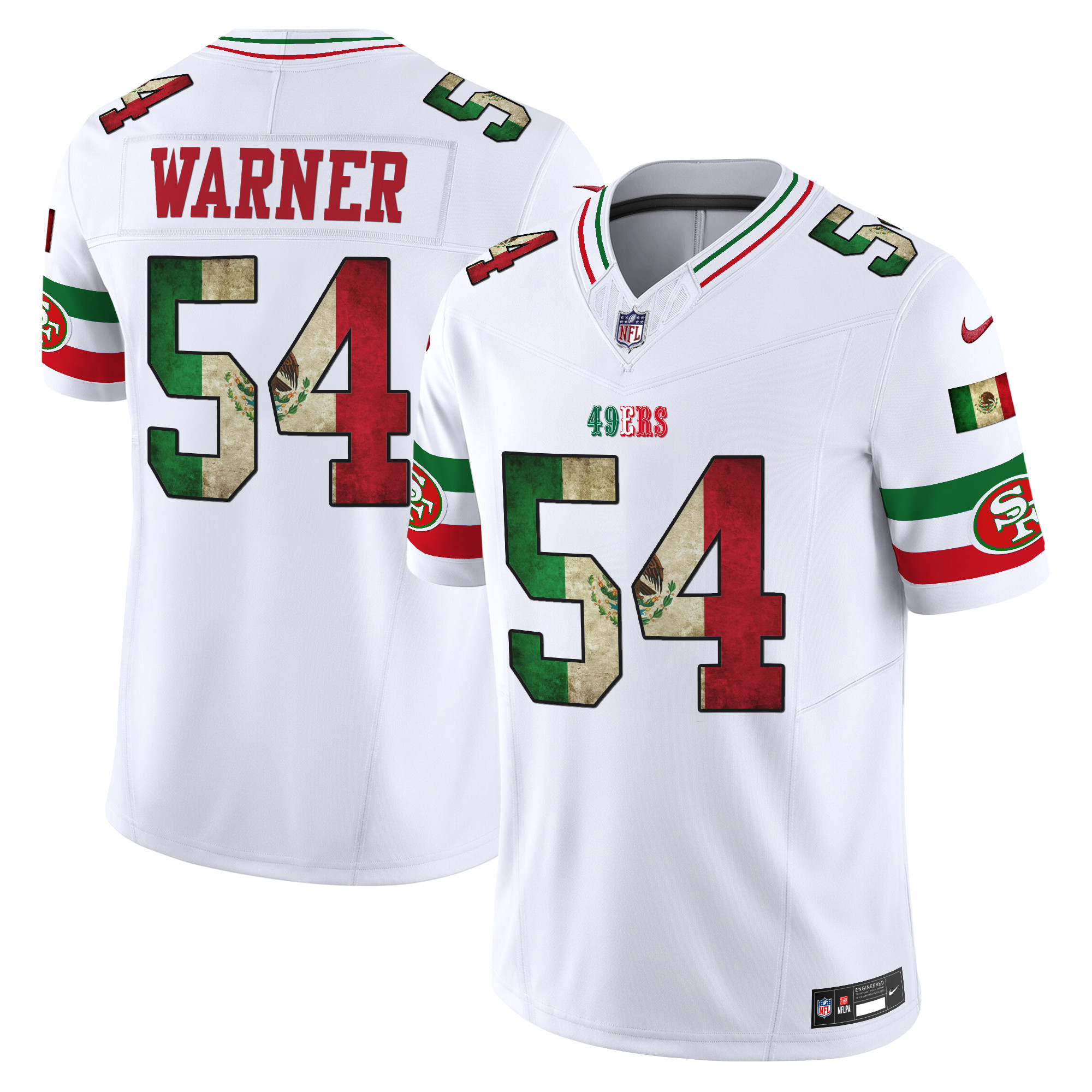 Fred Warner Men's San Francisco 49ers Mexico Vapor Limited White Jersey - All Stitched