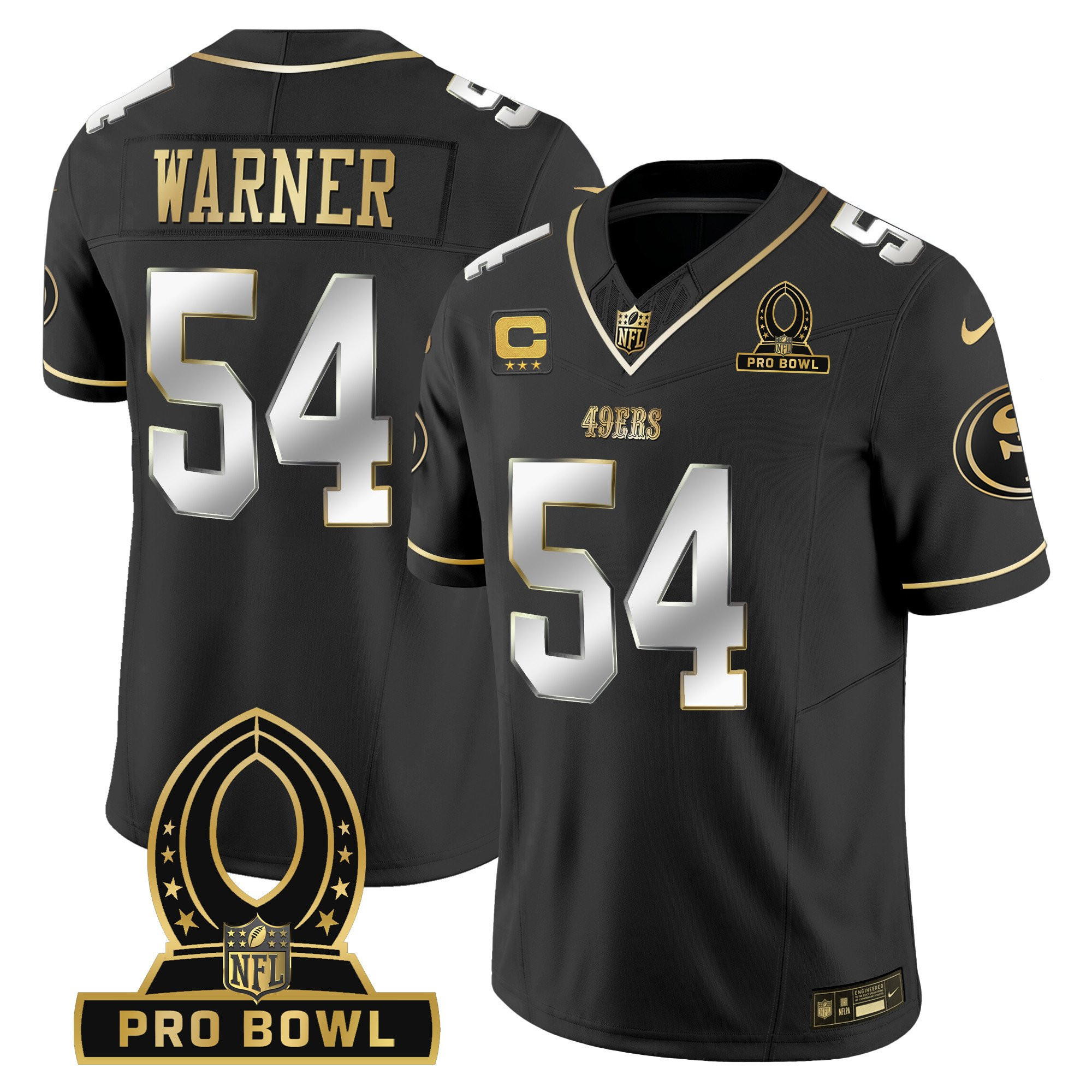 Fred Warner San Francisco 49ers 2024 Pro Bowl Patch Vapor Black Limited Jersey - All Stitched