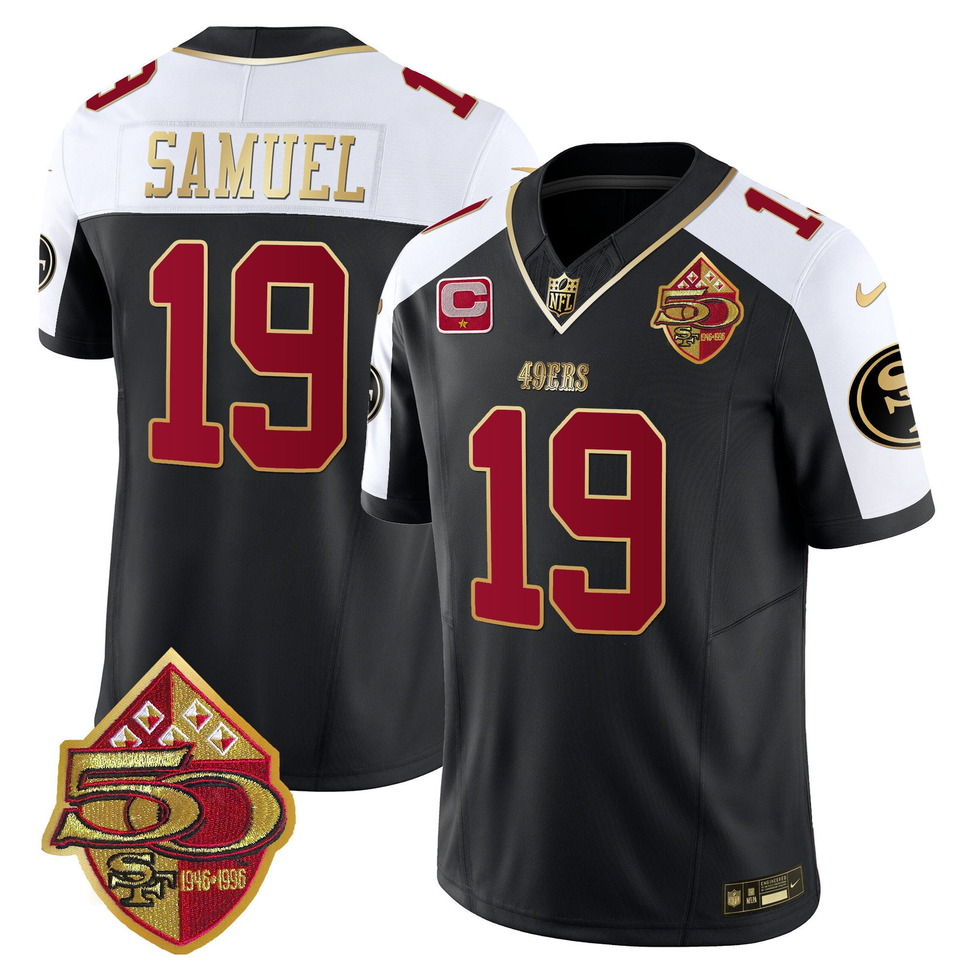 Fred Warner San Francisco 49ers 50th Anniversary Patch Vapor Limited Black Alternate Jersey - All Stitched