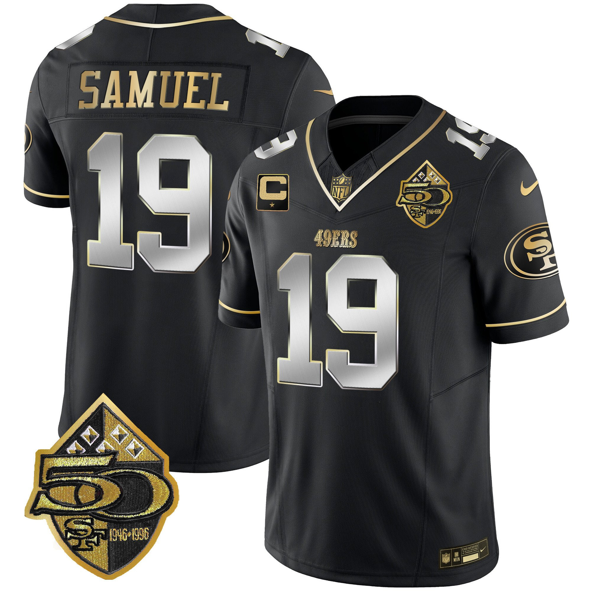 Fred Warner San Francisco 49ers 50th Anniversary Patch Vapor Limited Black Limited Jersey - All Stitched