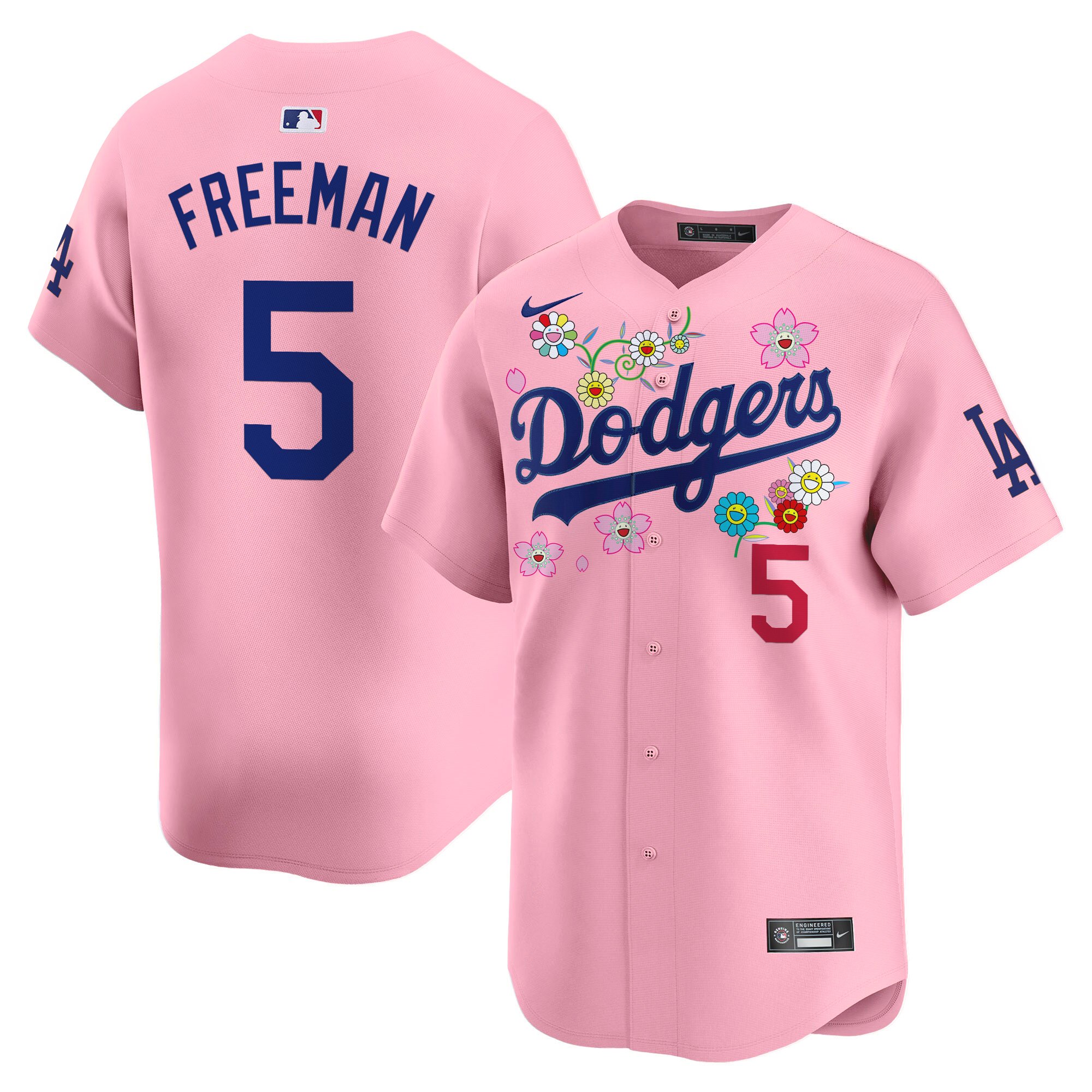 Freddie Freeman Men's Los Angeles Dodgers x Takashi Murakami 2025 Vapor Premier Limited Cherry Blossom Jersey - Stitched